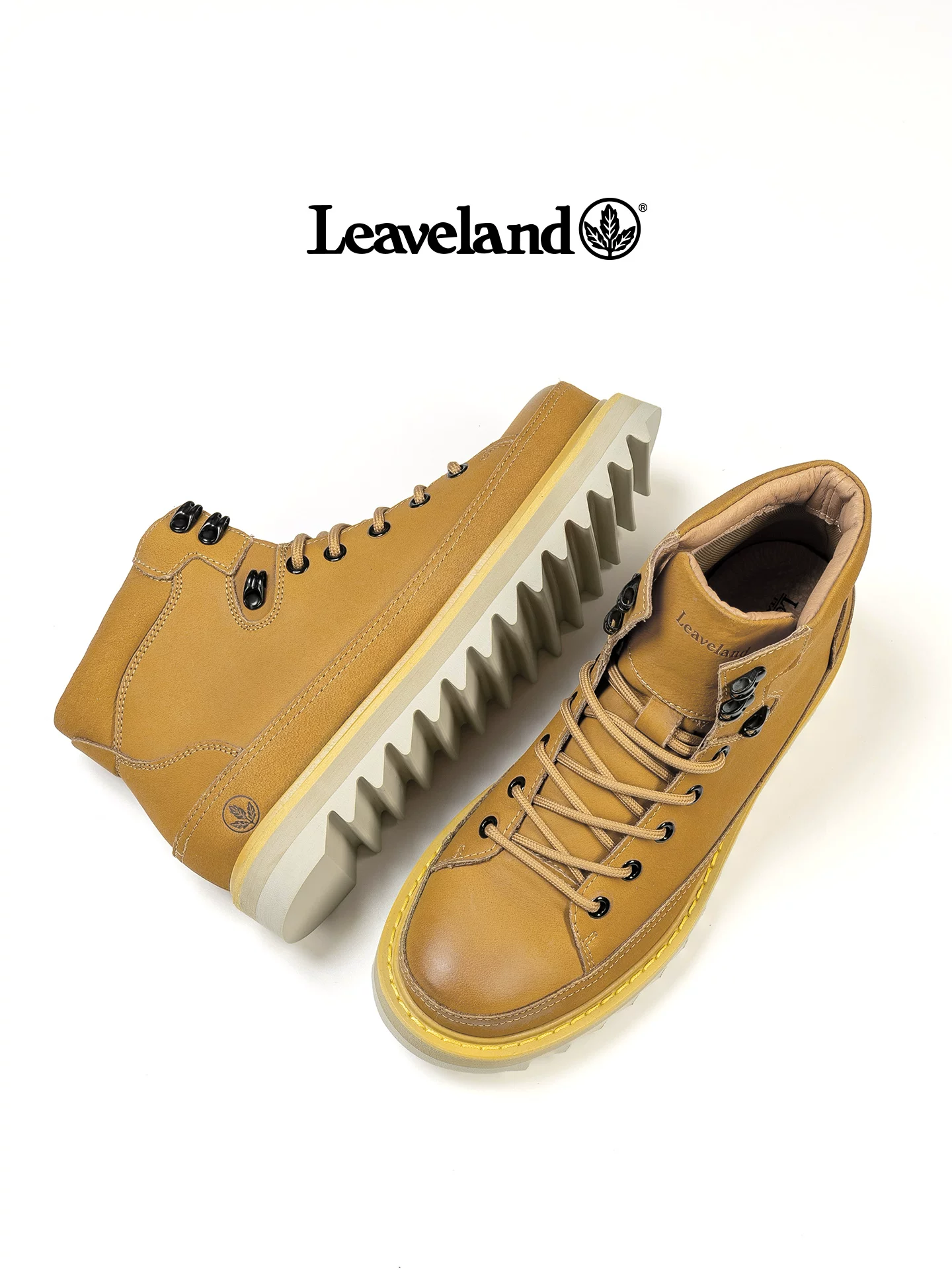 Giày bốt nam da thật Maple Leaf Giày bốt nam mùa thu đông 2025 Giày bốt màu vàng ngoài trời chống mài mòn Giày công sở nam chống trượt hợp thời trang