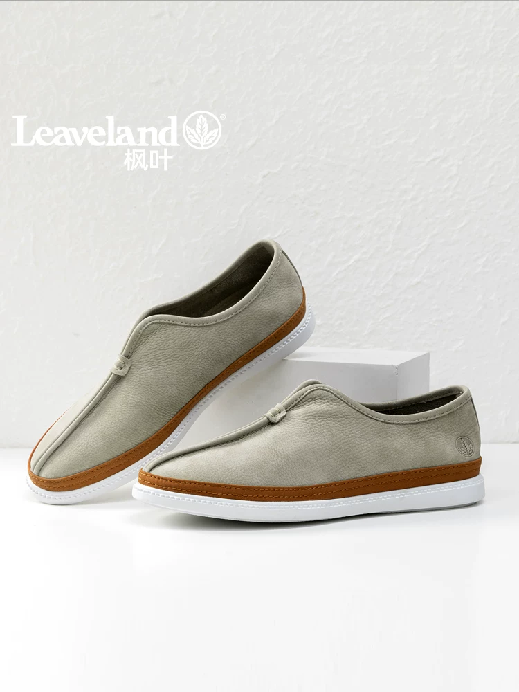 Giày lười nam Maple Leaf, giày lười da thật, giày cá sấu đế mềm đa năng, giày nam thời trang thoáng khí.