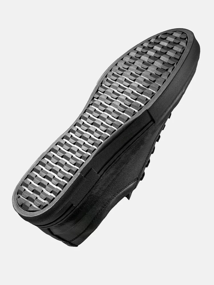 Giày da nam thông thường Maple Leaf, Giày thể thao nam da bò lớp đầu tiên thoải mái và thoáng khí, Giày đen đa năng, Giày da thật.