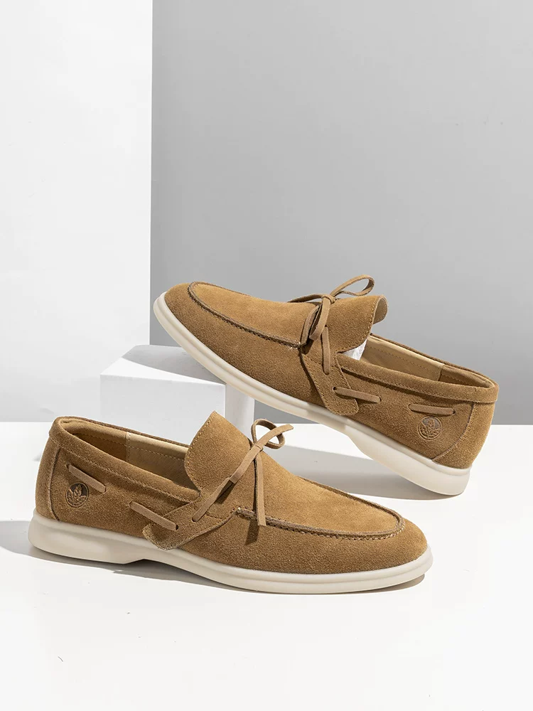 Giày Loafer Nam Maple Leaf Thu Đông 2025 Mẫu Mới, Giày Lười Da Nam, Giày Da Lộn Phong Cách Anh Quốc Cổ Điển