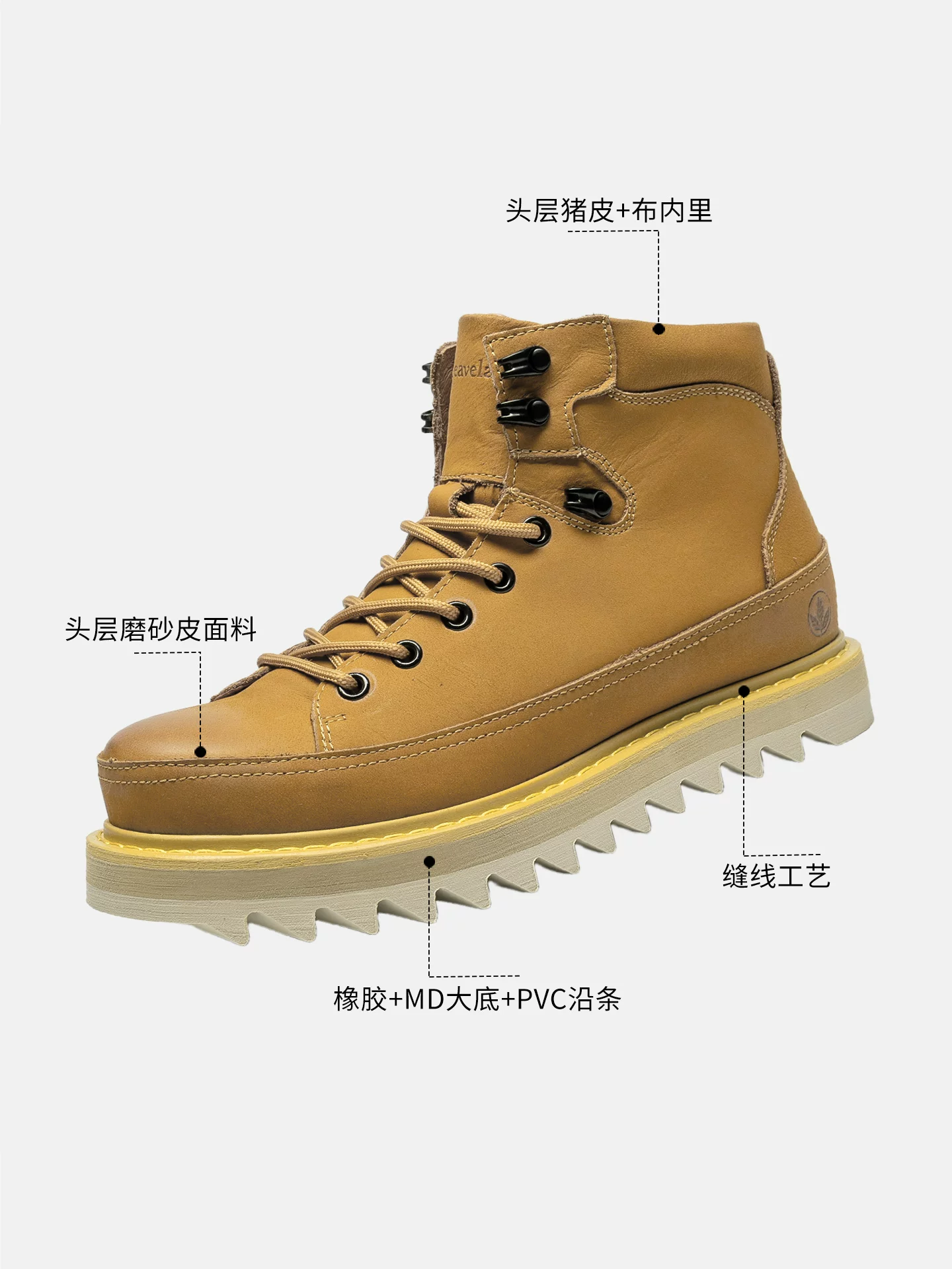 Giày bốt nam da thật Maple Leaf Giày bốt nam mùa thu đông 2025 Giày bốt màu vàng ngoài trời chống mài mòn Giày công sở nam chống trượt hợp thời trang