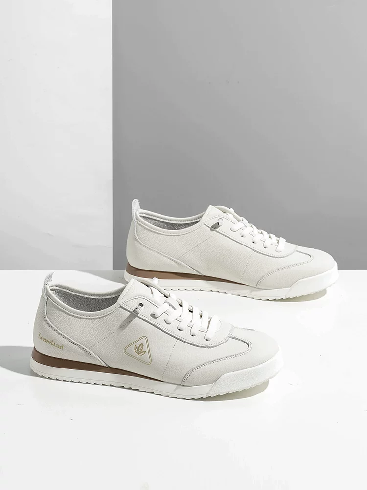 Giày nam Maple Leaf Da thật Giày Forrest Gump Nam 2025 Giày trắng mới Giày thể thao nam Giày thường ngày mỏng thoáng khí Giày hợp thời trang