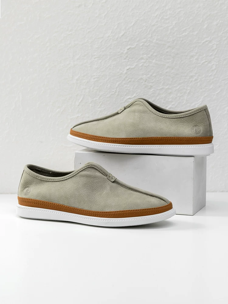 Giày lười nam Maple Leaf, giày lười da thật, giày cá sấu đế mềm đa năng, giày nam thời trang thoáng khí.