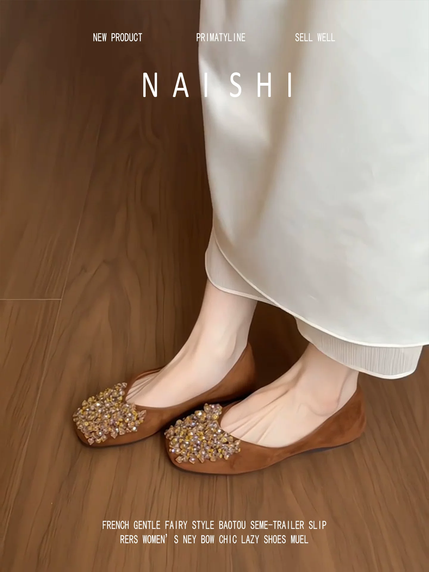 Phiên bản da cừu! Giày dạ hội đính đá cổ điển, kiểu dáng mới phong cách Trung Hoa, dễ phối với váy, giày Mary Jane dành cho nữ.