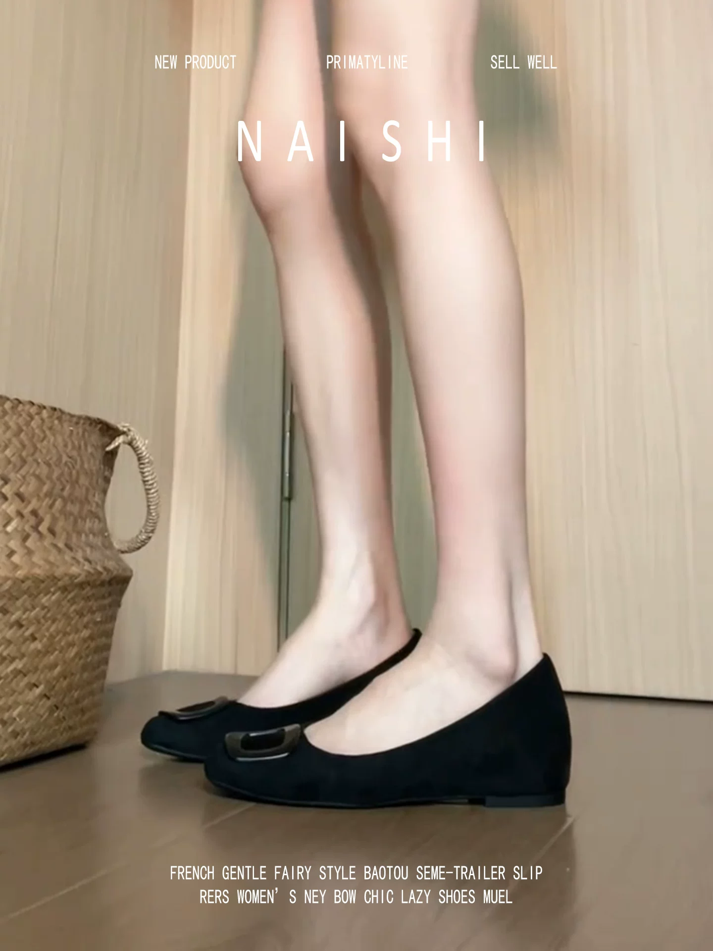 Phiên bản da cừu! Giày Mary Jane đế cao có khóa vuông cổ điển dành cho nữ, giày cao gót da lộn màu đen kiểu lười đi làm.