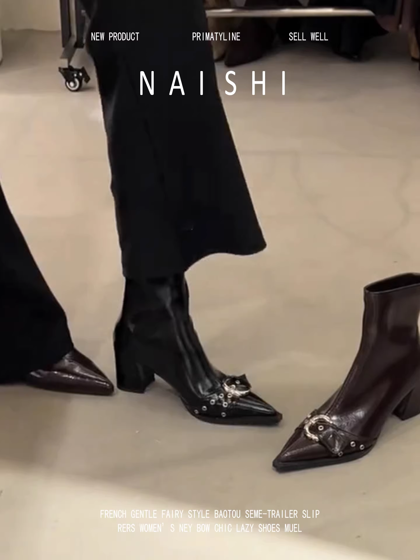 Phiên bản da cừu! Giày bốt cao gót mũi nhọn, gót thô dành cho nữ, có khóa kéo phía sau và khóa thắt lưng, kiểu dáng bốt Martin với vẻ ngoài thời trang như bốt Chelsea đi làm.