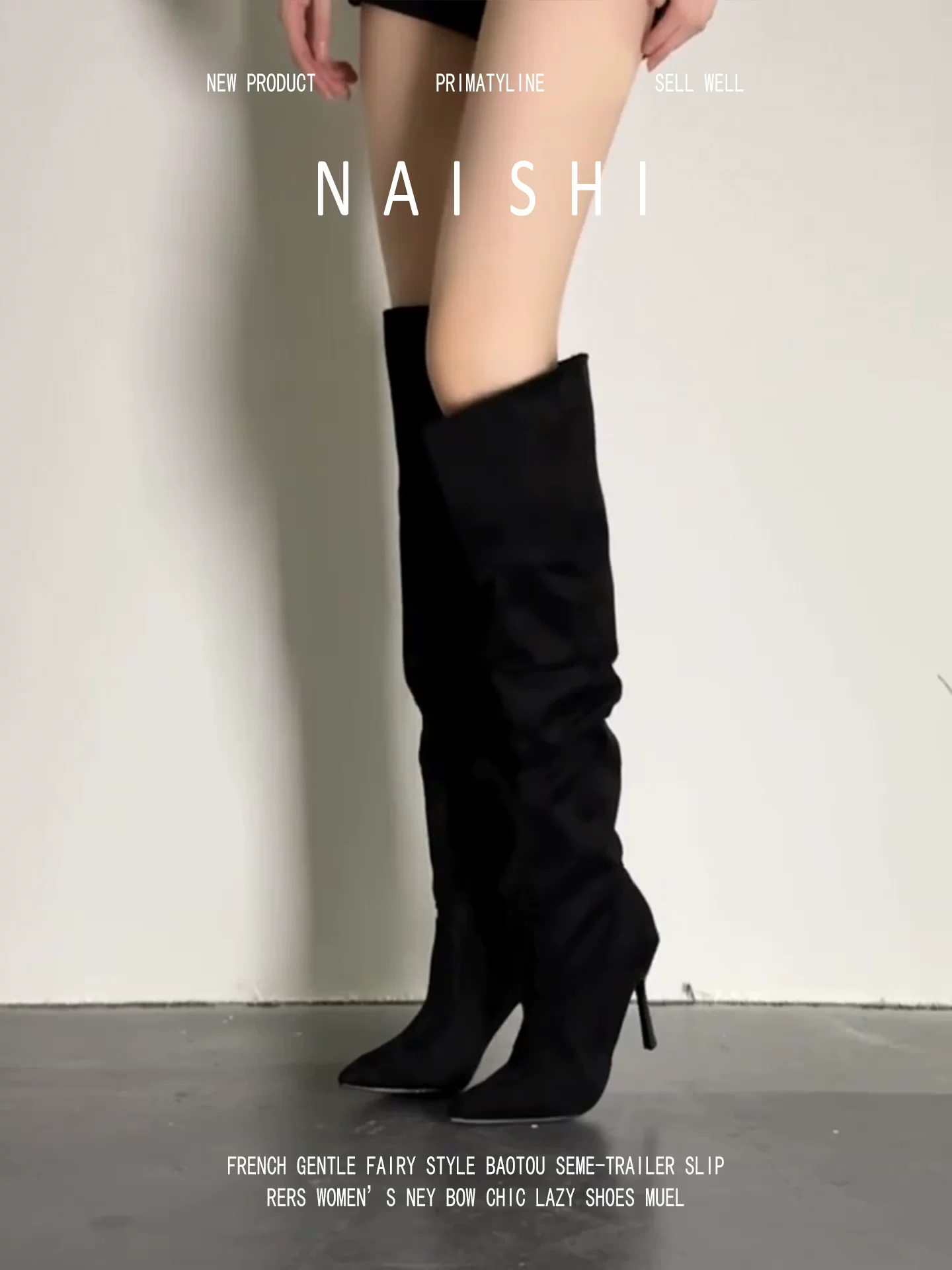 Phiên bản da cừu! Giày bốt mũi nhọn kiểu stiletto ôm sát chân, cao quá đầu gối, kiểu dáng chân chim, giày bốt cao gót retro, kiểu dáng lười dành cho nữ
