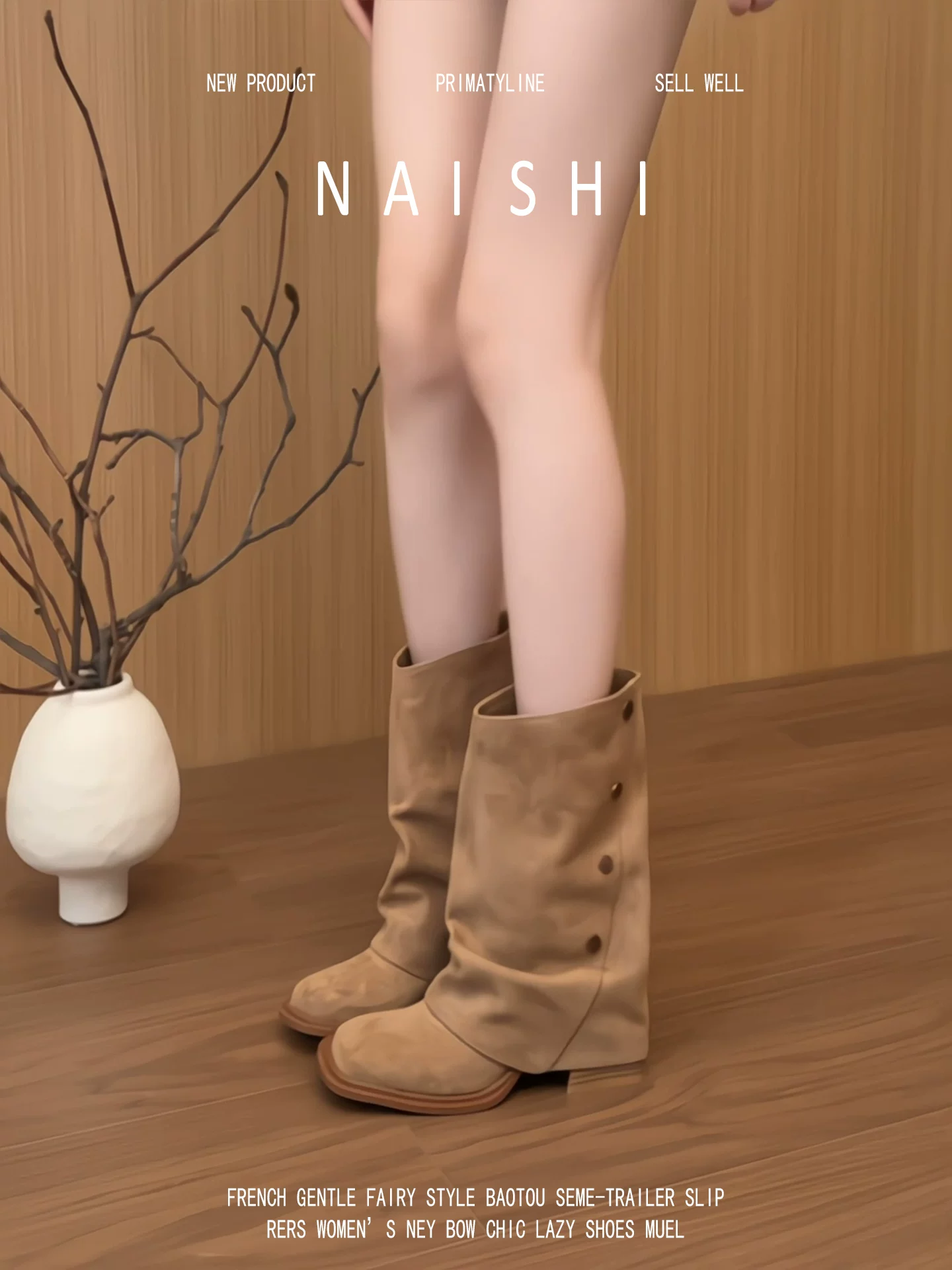 Phiên bản da cừu! Giày bốt ống rộng kiểu retro dành cho nữ, gót dày, mũi vuông kiểu Martin, bốt ngắn Melard, bốt cao cổ kiểu miền Tây đính đinh tán.
