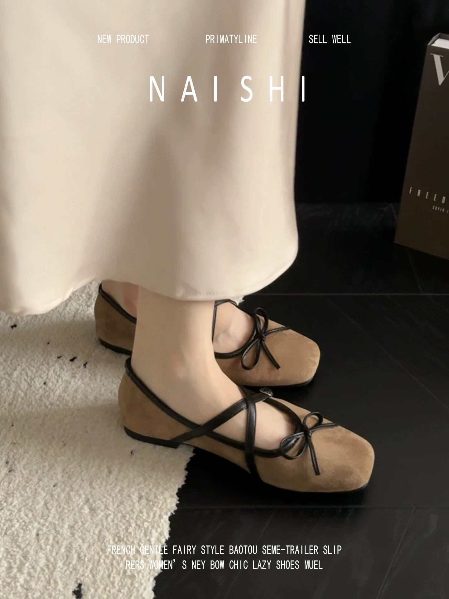 Phiên bản da cừu! Giày Mary Jane kiểu retro dành cho nữ với quai chéo, miệng giày nông, phối màu, nơ, mũi vuông, giày đế bằng.