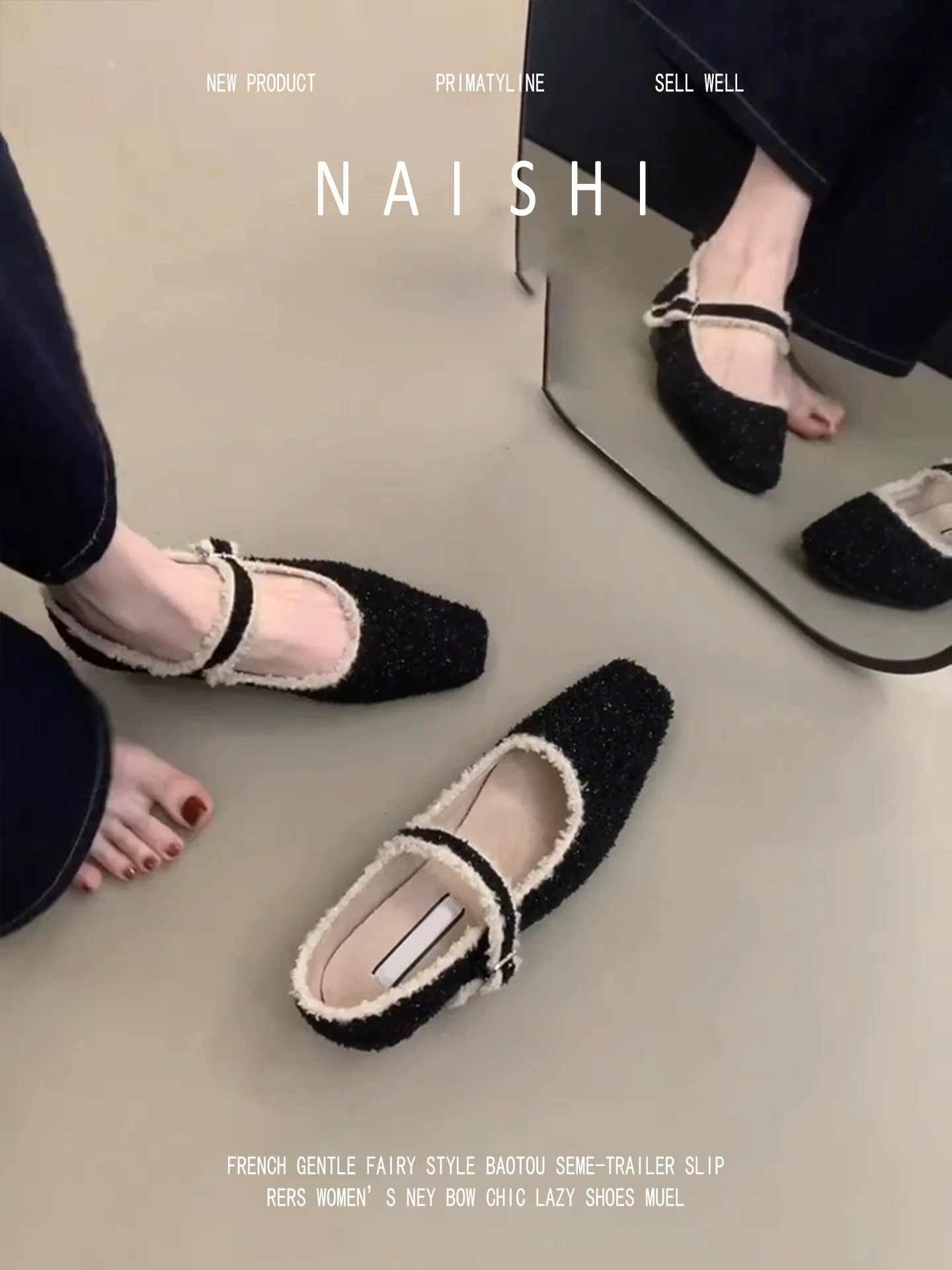 Phiên bản da cừu! Giày Mary Jane kiểu Chanel dành cho nữ, quai đơn, mũi vuông nông, gót dày, giày dạ hội bằng da lộn.