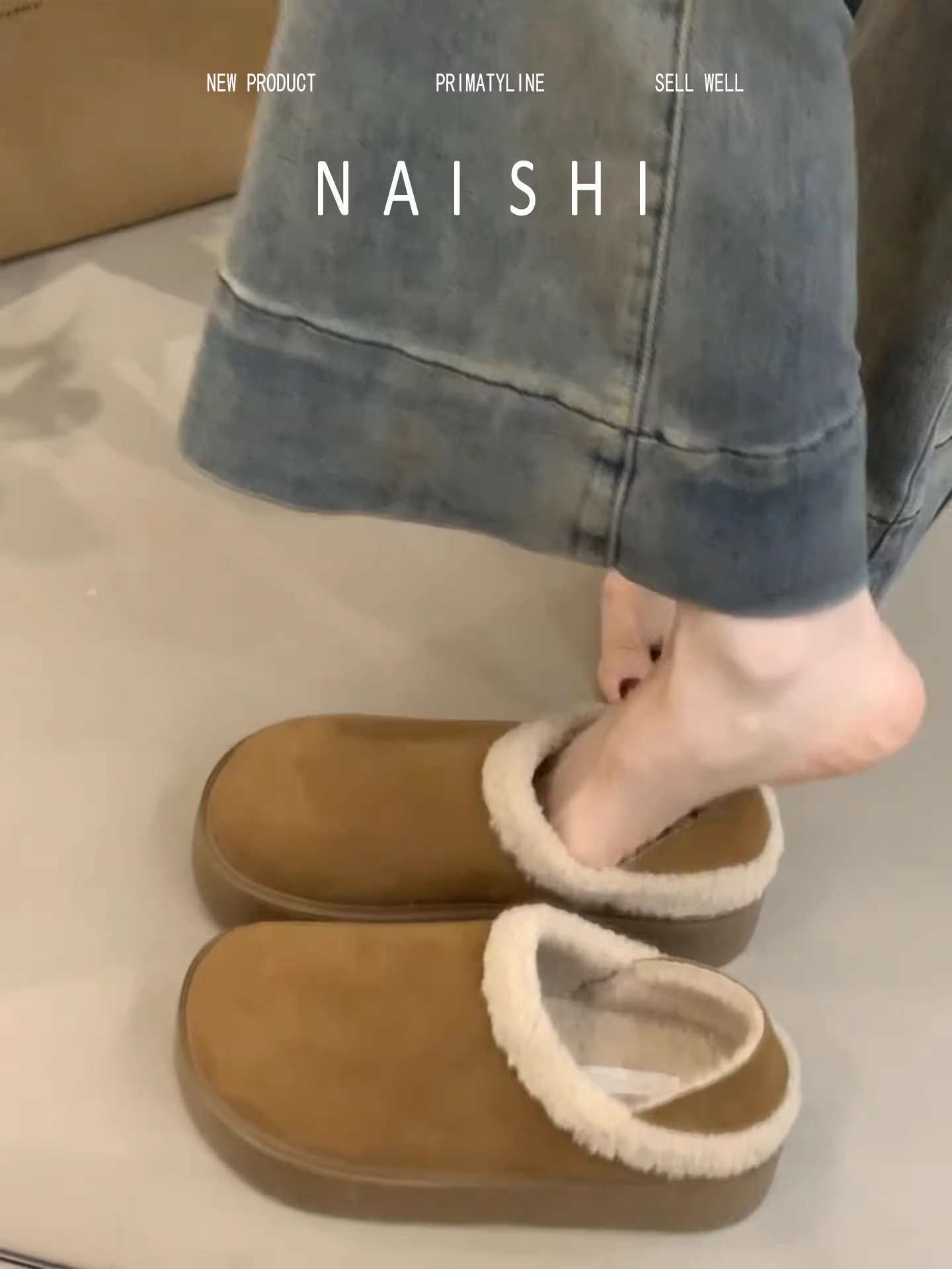 Phiên bản da cừu! Dép bông hai chiều kiểu cổ điển, giày lông mềm ấm áp với đế nâng chiều cao và đế dày kiểu Birkenstock.