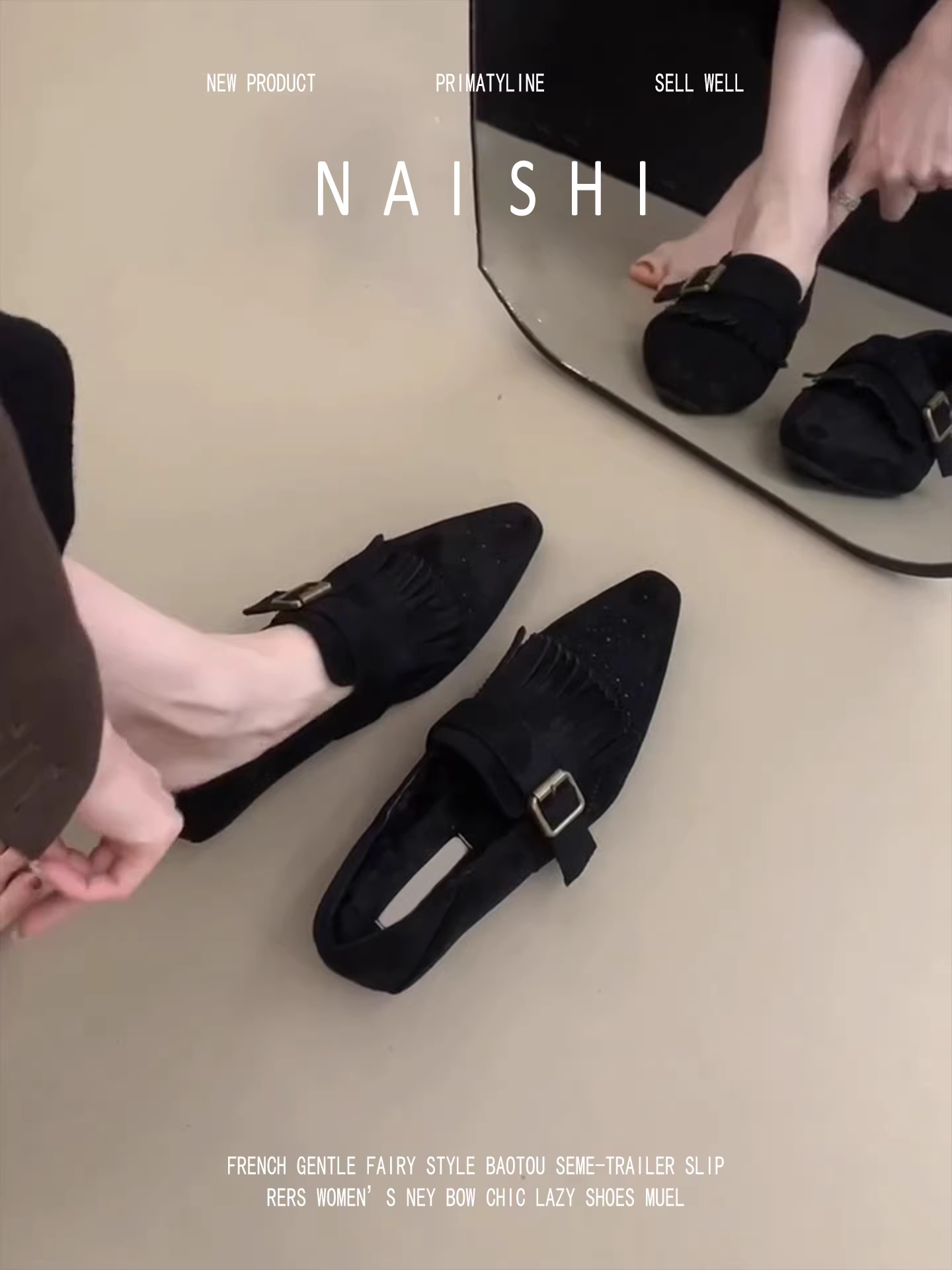 Phiên bản da cừu! Giày lười cao cấp kiểu Pháp dành cho nữ, giày công sở đa năng kiểu lười, giày Mary Janes cổ điển có khóa thắt lưng.