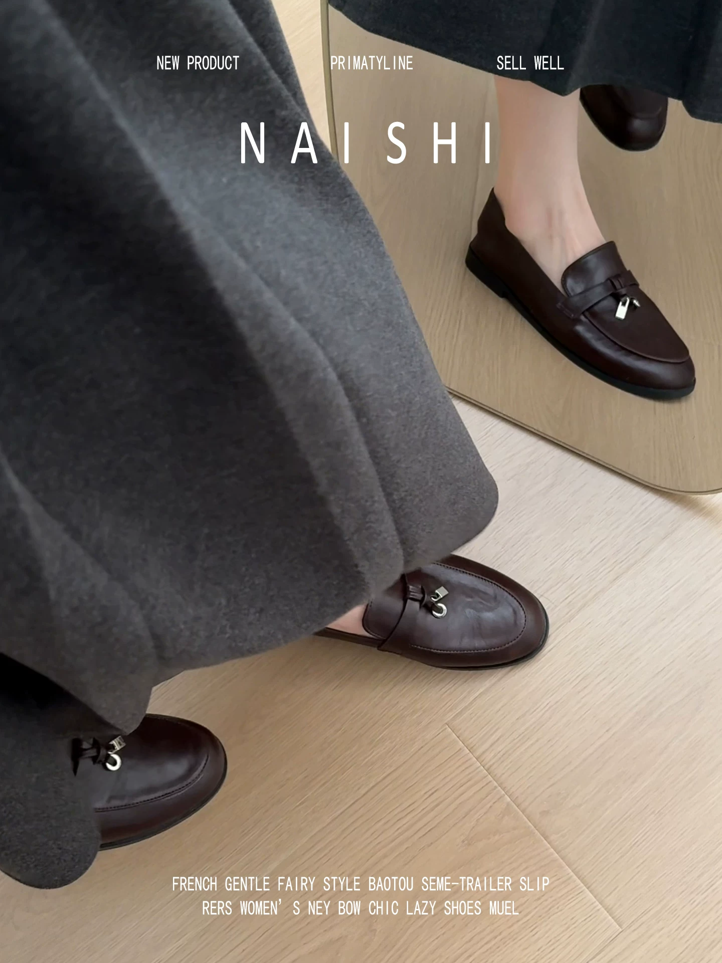 Phiên bản da cừu! Giày da màu nâu cổ điển dành cho nữ, kiểu lười, mũi tròn đa năng, thoải mái và không gây mỏi.