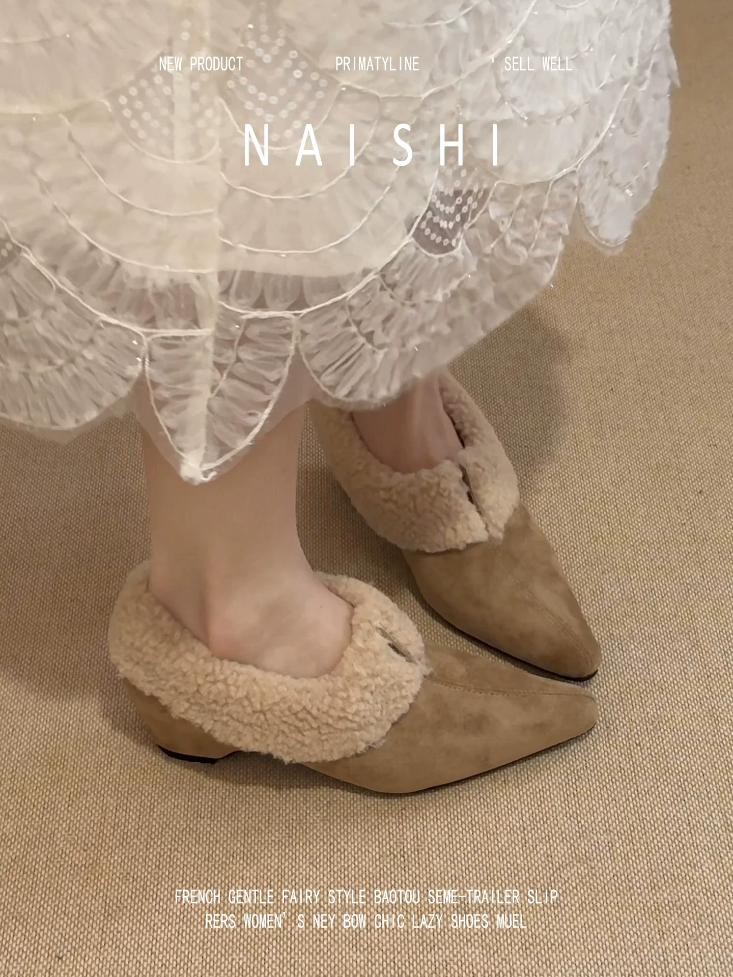 Phiên bản da cừu! Giày lười mũi nhọn bằng len cừu cổ điển dành cho nữ, đa năng, ấm áp, sành điệu, giày Mary Jane tăng chiều cao.