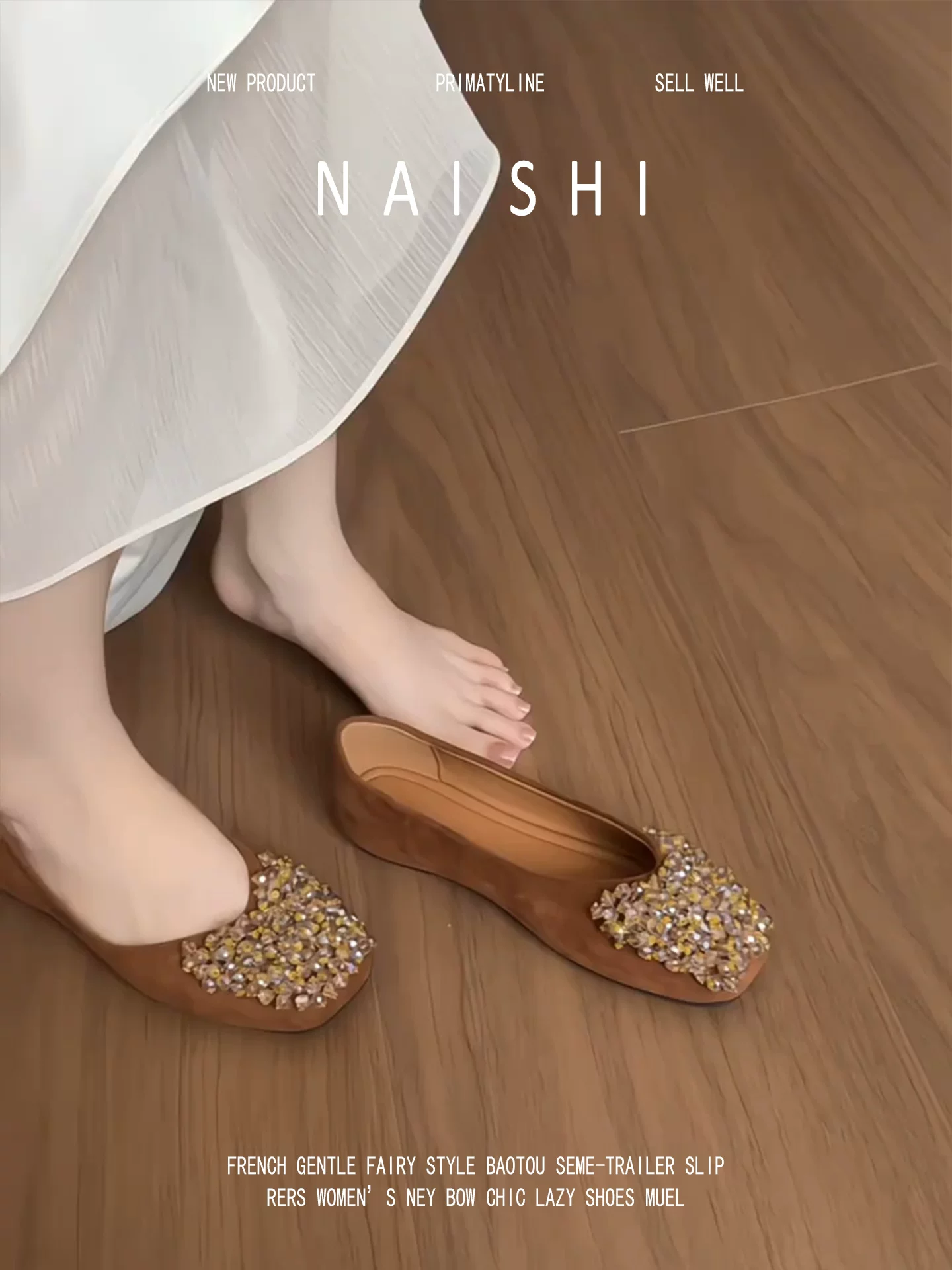 Phiên bản da cừu! Giày dạ hội đính đá cổ điển, kiểu dáng mới phong cách Trung Hoa, dễ phối với váy, giày Mary Jane dành cho nữ.