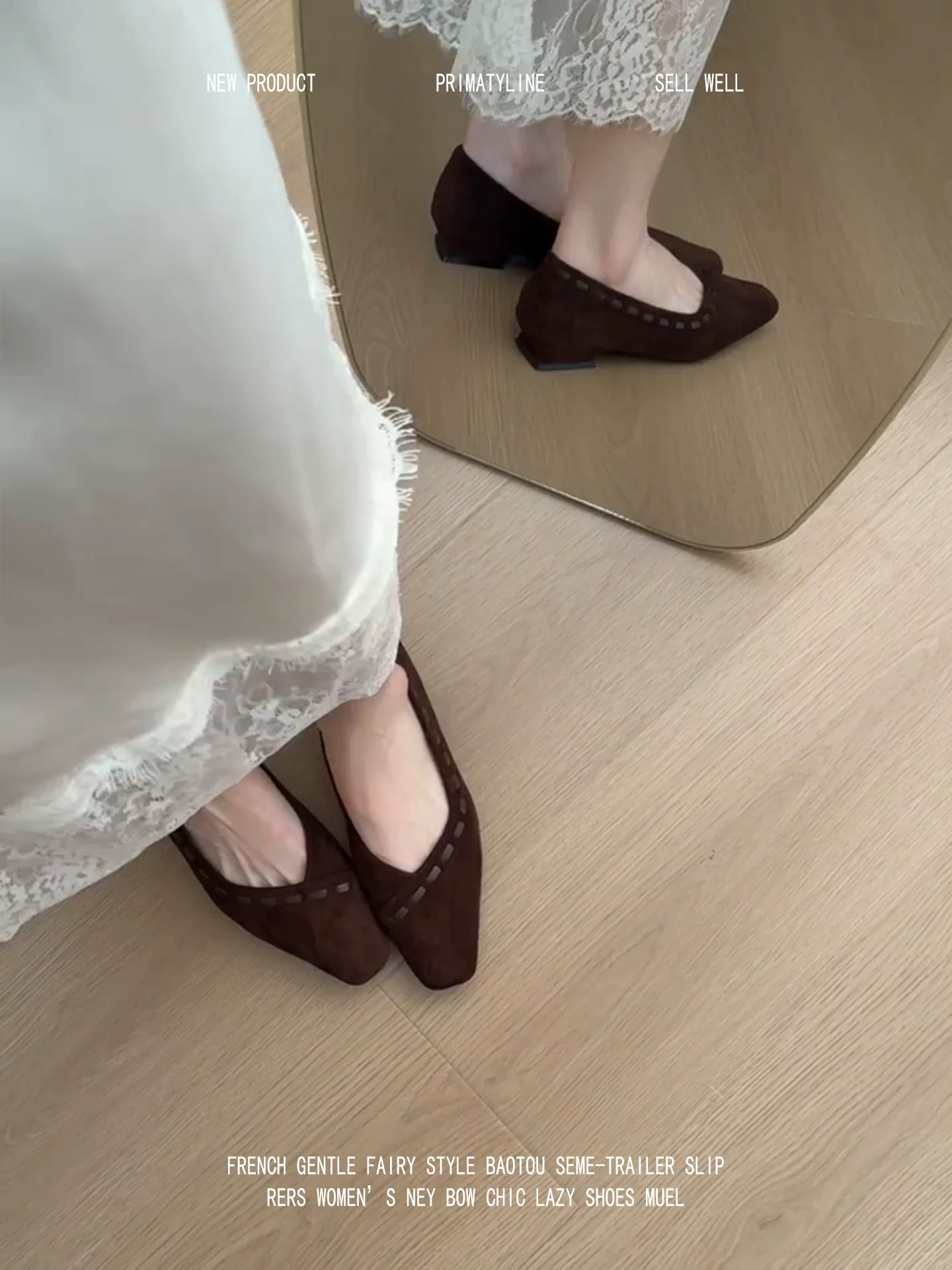 Phiên bản da cừu! Giày Mary Jane mũi vuông cổ điển dành cho nữ, giày đế thấp màu nâu kiểu lười, giày bà ngoại kiểu dáng thanh lịch, cổ thấp.