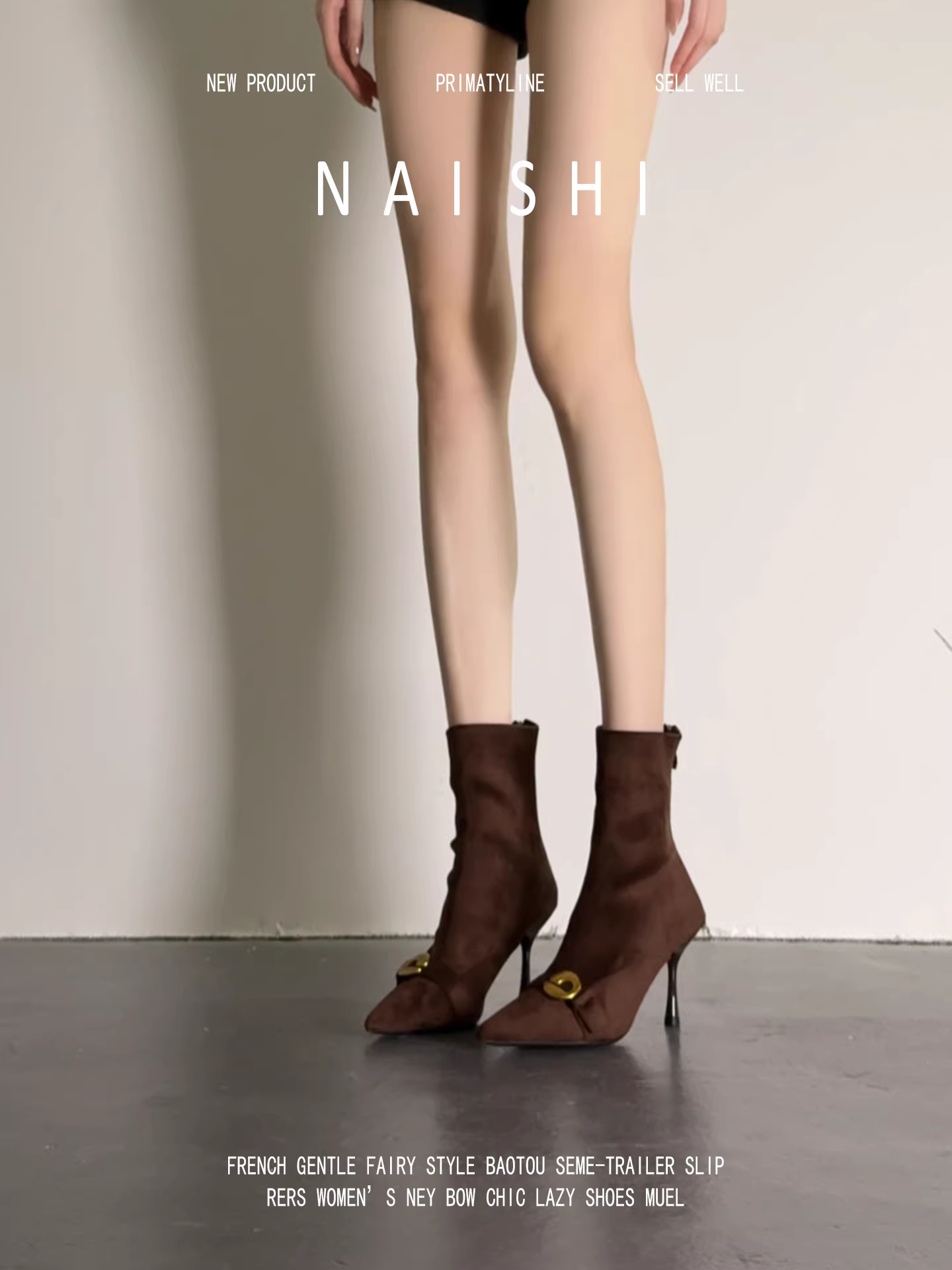 Phiên bản da cừu! Giày cao gót nữ kiểu Âu Mỹ, mũi nhọn chất liệu da lộn, kiểu ôm sát có dây buộc kim loại và gót nhọn.