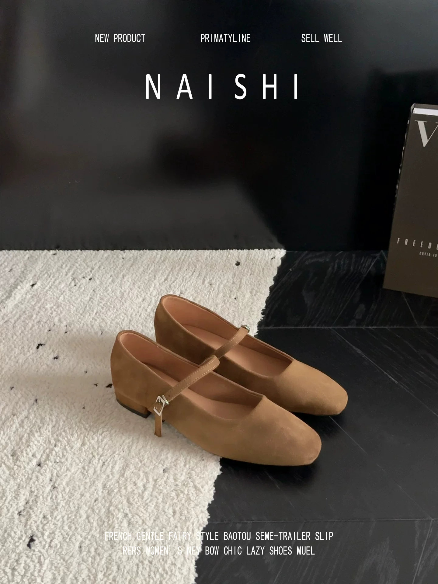 Phiên bản da cừu! Giày quai ngang đơn giản phong cách retro, đế mềm, giày Mary Jane gót thấp dành cho nữ, giày lười đa năng.
