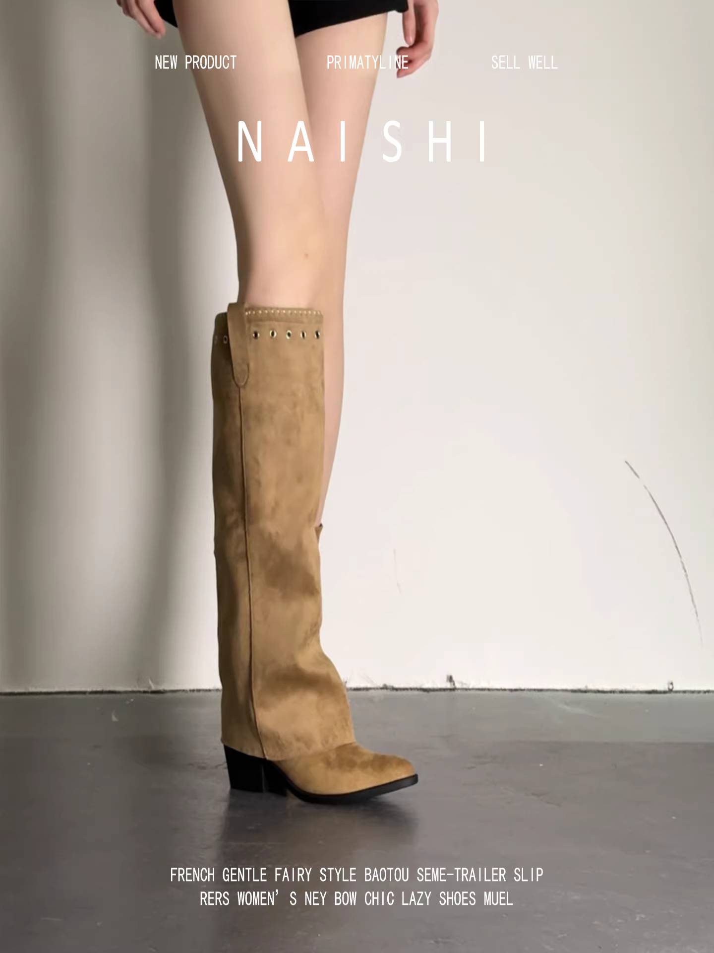 Phiên bản da cừu! Giày bốt hiệp sĩ phong cách đất hoang với thiết kế độc đáo, có thể mang hai chiều, kiểu quần ống rộng dành cho nữ, bốt dài cổ điển, bốt kiểu miền Tây tôn dáng.