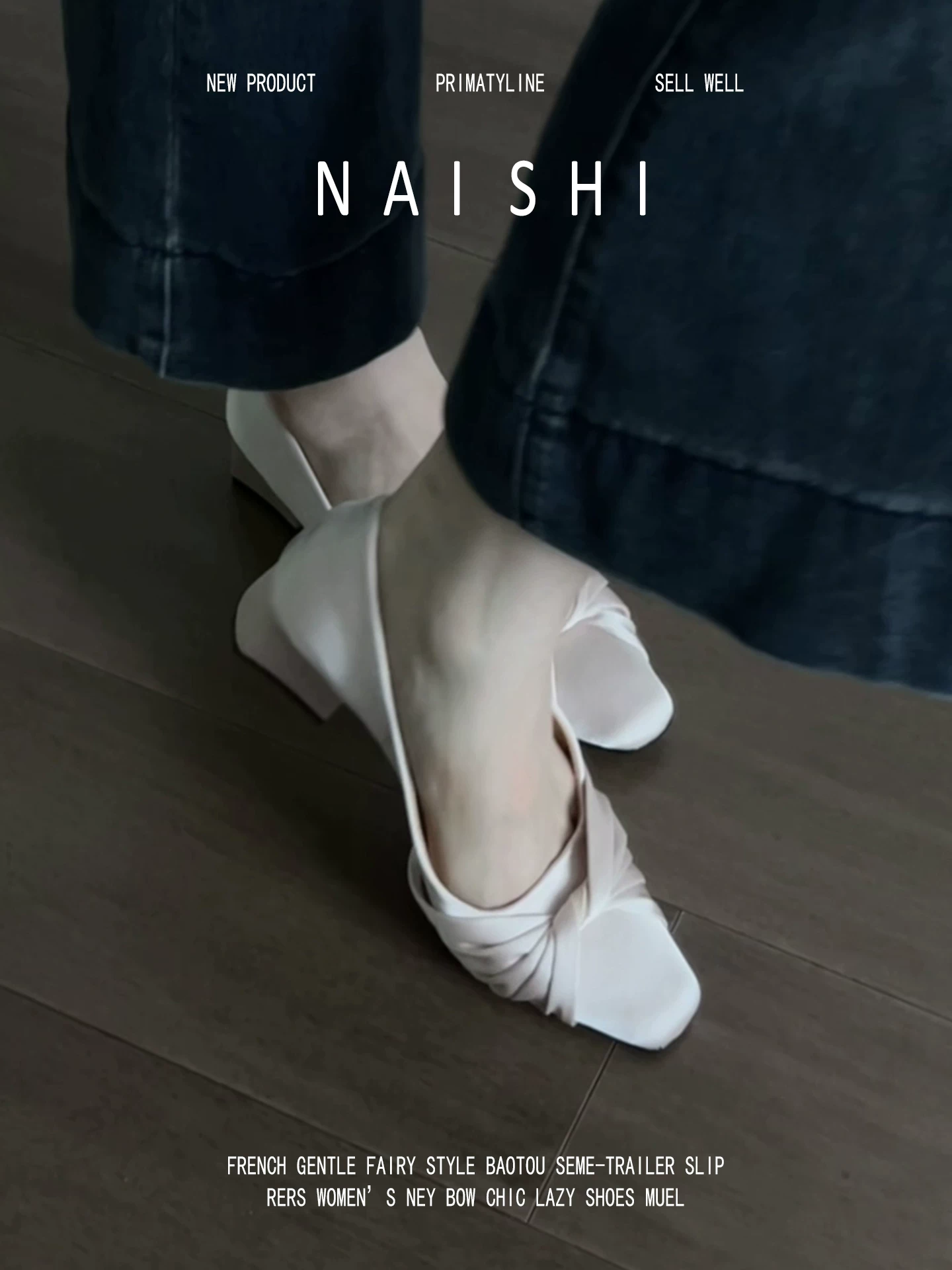 Phiên bản da cừu! Giày Mary Jane đế thấp bằng vải satin xếp ly kiểu Pháp dành cho nữ, phong cách nhẹ nhàng, giày đế vuông nhỏ thanh lịch, gót vuông.