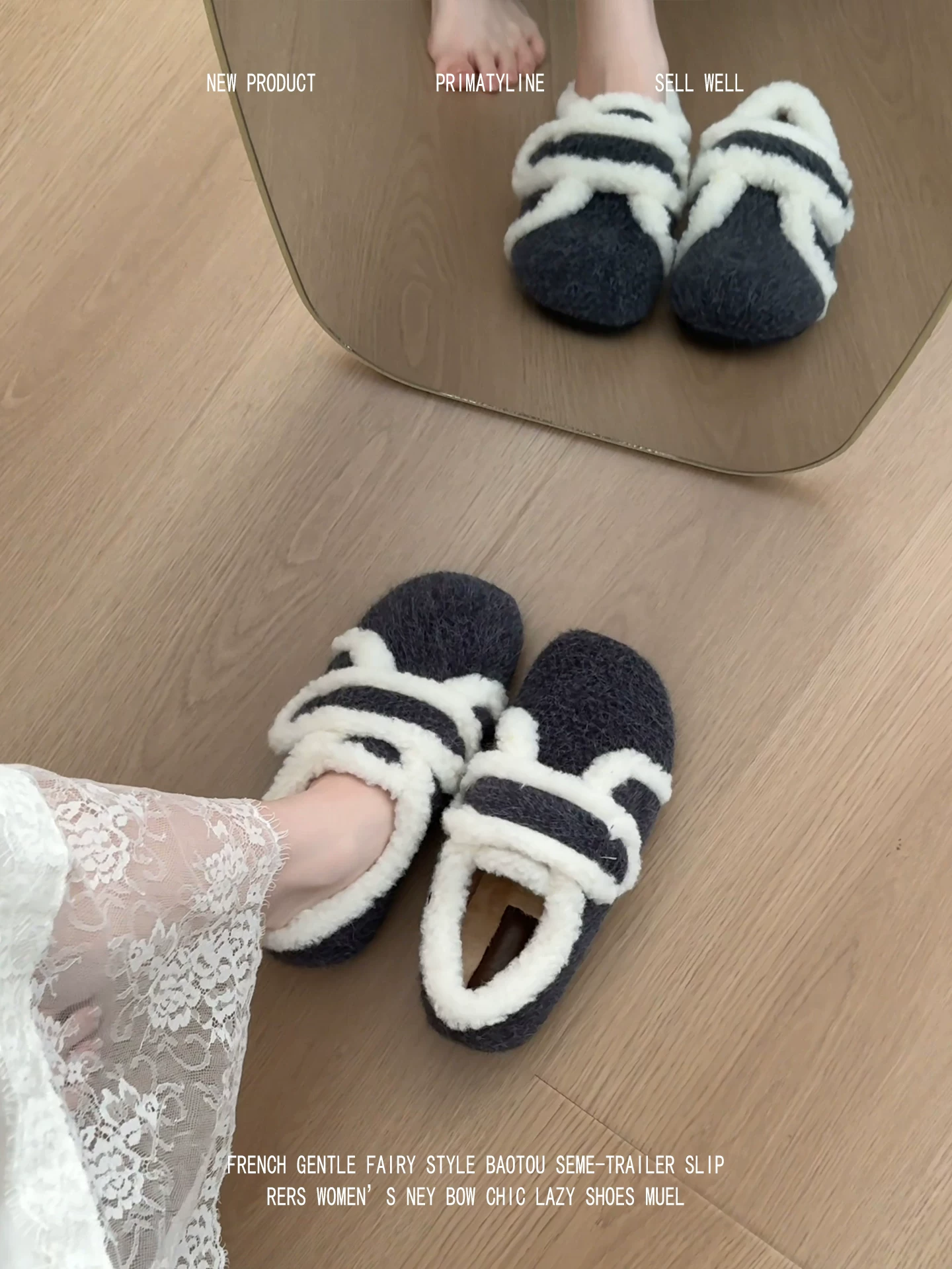 Phiên bản da cừu! Giày Birkenstock lót lông, giày cotton lông phối màu cổ điển, giày lười Mary Jane ấm áp, kiểu dáng giản dị.