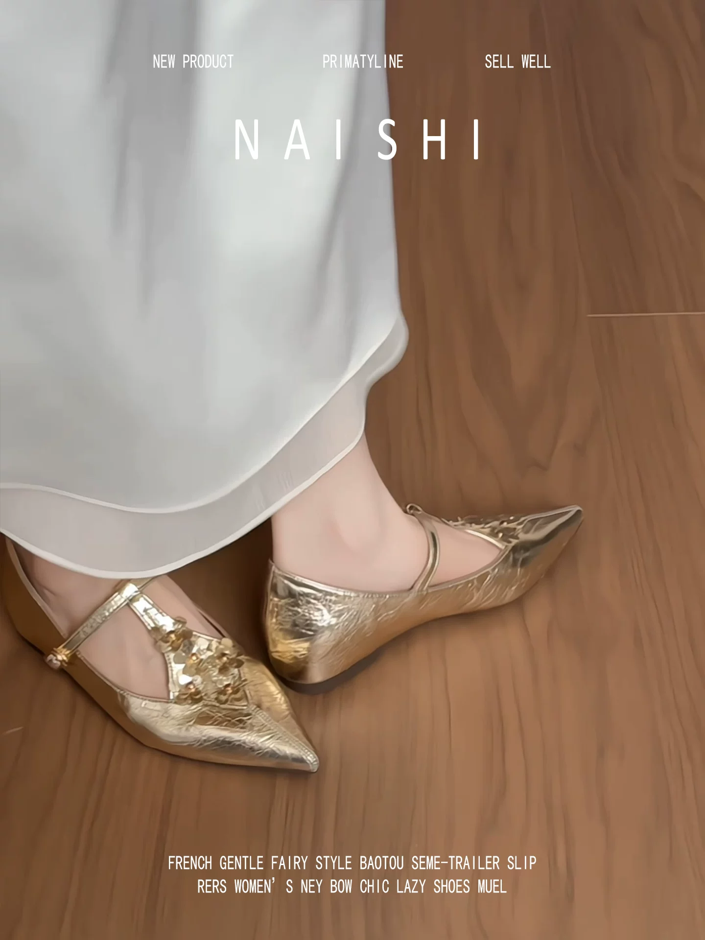 Phiên bản da cừu! Giày Mary Jane màu vàng có quai chữ T, hoa đính sequin, gót giấu, giày dạ hội thời trang và thanh lịch.