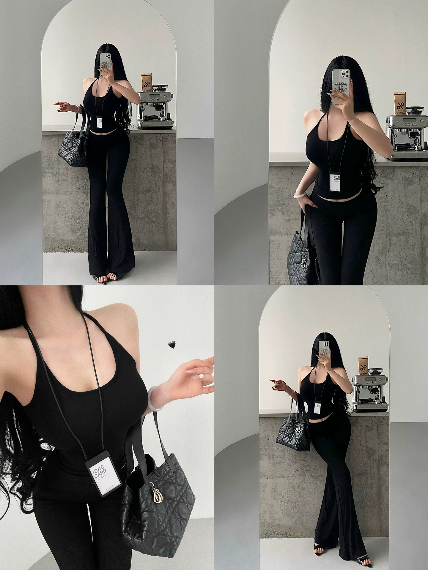 Bộ đồ YoungGirlDay phong cách thuần khiết gợi cảm gồm áo hai dây có đệm ngực, quần dài chấm đất hai lớp có cạp, hơi loe, kiểu dáng thường ngày.