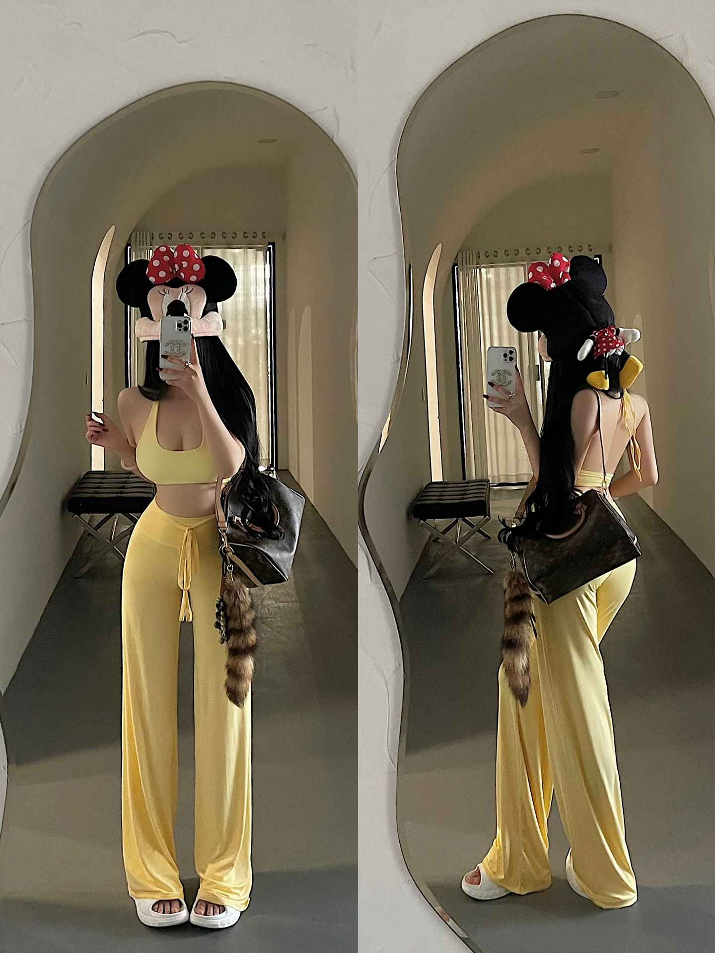 Áo tập yoga kiểu hot girl YoungGirlDay gợi cảm, lưng trần, có mút ngực, kiểu halter cổ yếm.