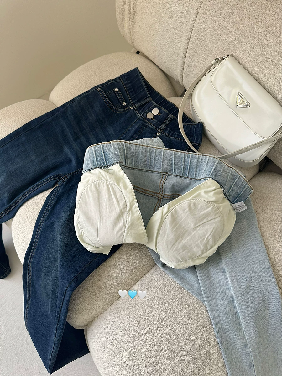 YoungGirlDay Quần jean skinny cạp cao kiểu Hàn Quốc, co giãn, nâng mông, tôn dáng