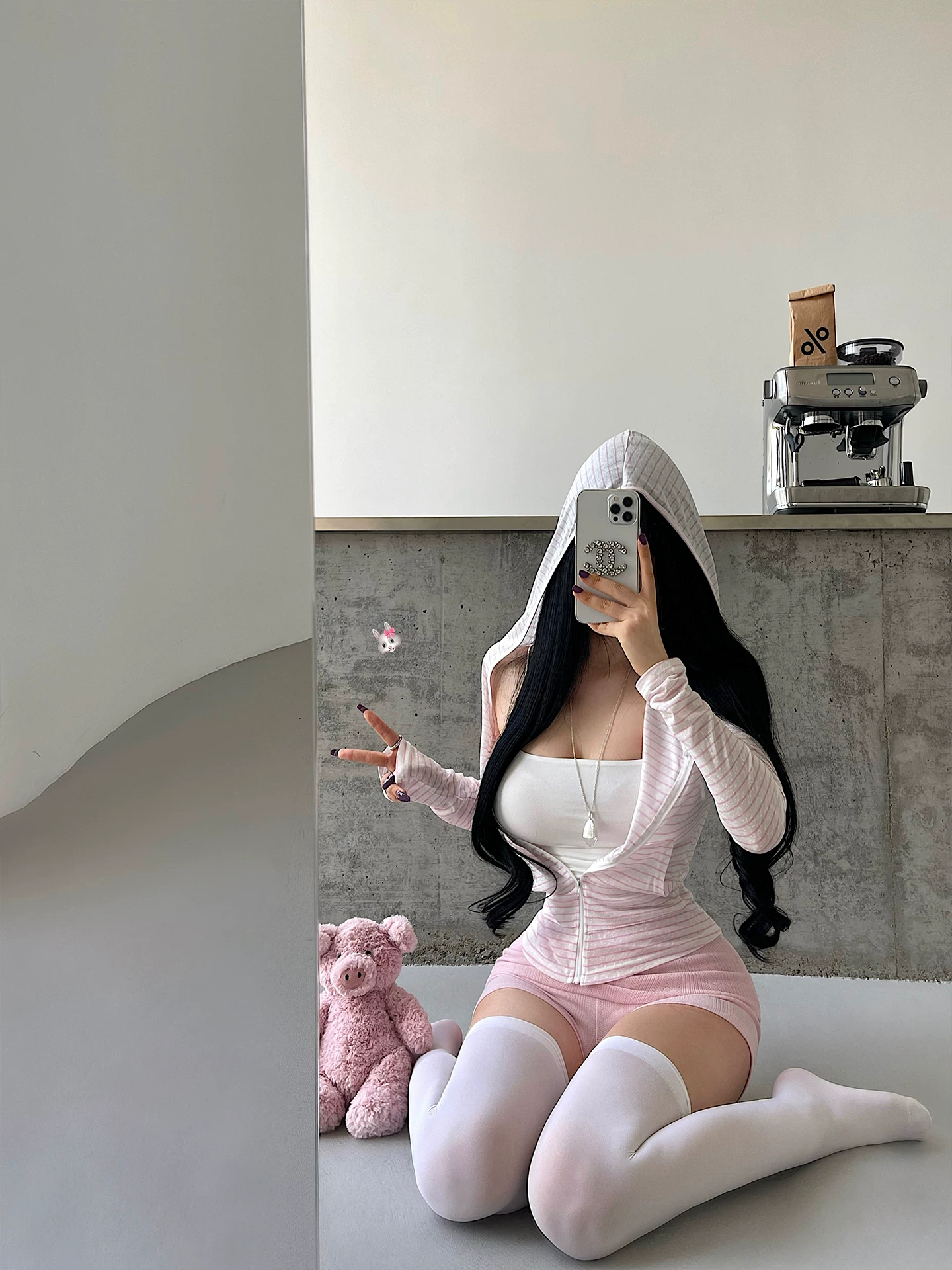 YoungGirlDay Pure Desire phong cách lười biếng có mũ trùm đầu có dây kéo mỏng vừa vặn sọc mỏng chống nắng áo khoác thường ngày dành cho nữ
