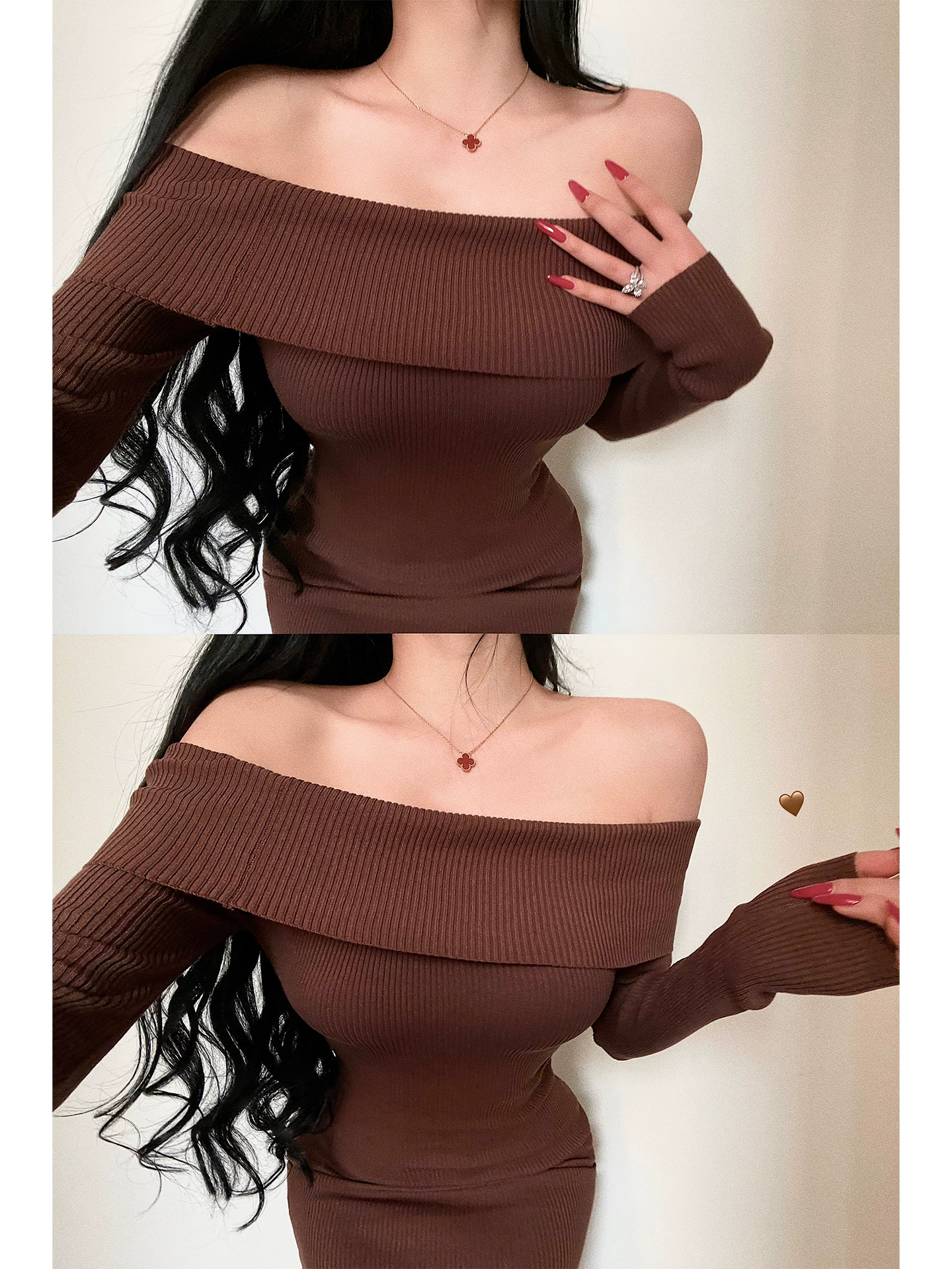 YoungGirlDay khao khát thuần khiết gợi cảm một vai ôm sát tay dài đầm bodycon đuôi cá váy dài
