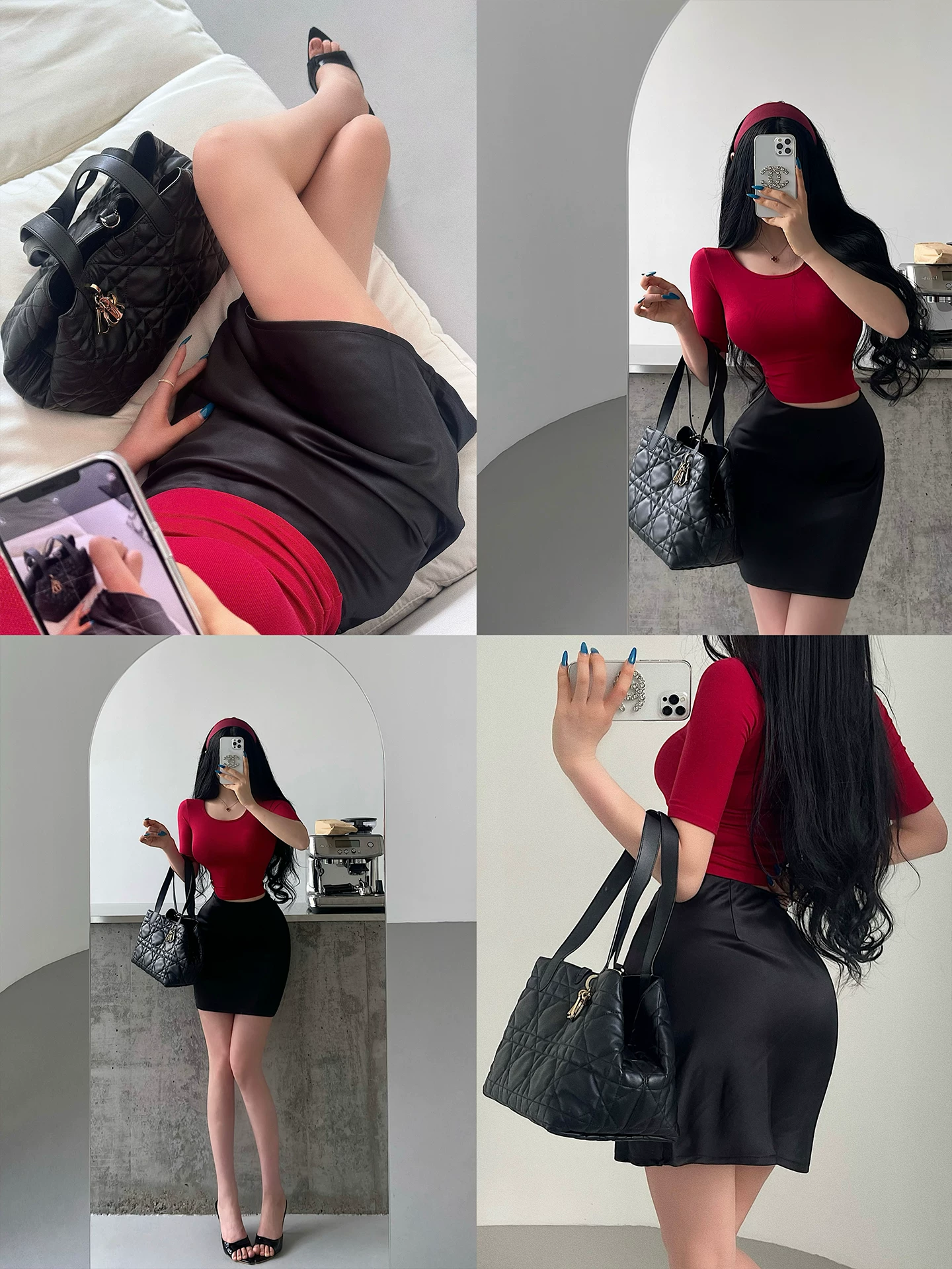 YoungGirlDay phong cách trưởng thành và gợi cảm, váy ngắn ôm sát eo cao bằng vải satin có khóa kéo bên hông.