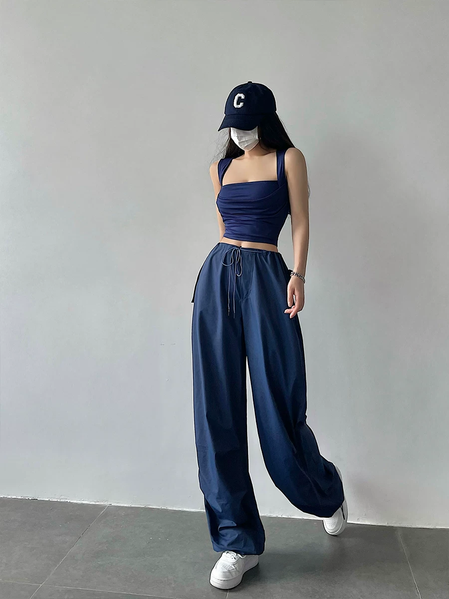 YoungGirlDay Áo crop top không tay cổ vuông khoét sâu gợi cảm phong cách Âu Mỹ kiểu dáng ôm sát.