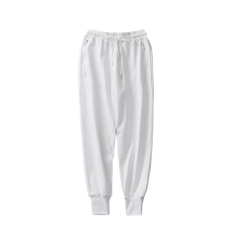 YoungGirlDay Phong cách châu Âu và Mỹ thời trang đường phố màu trơn quần harem cạp cao đa năng quần jogger quần dài