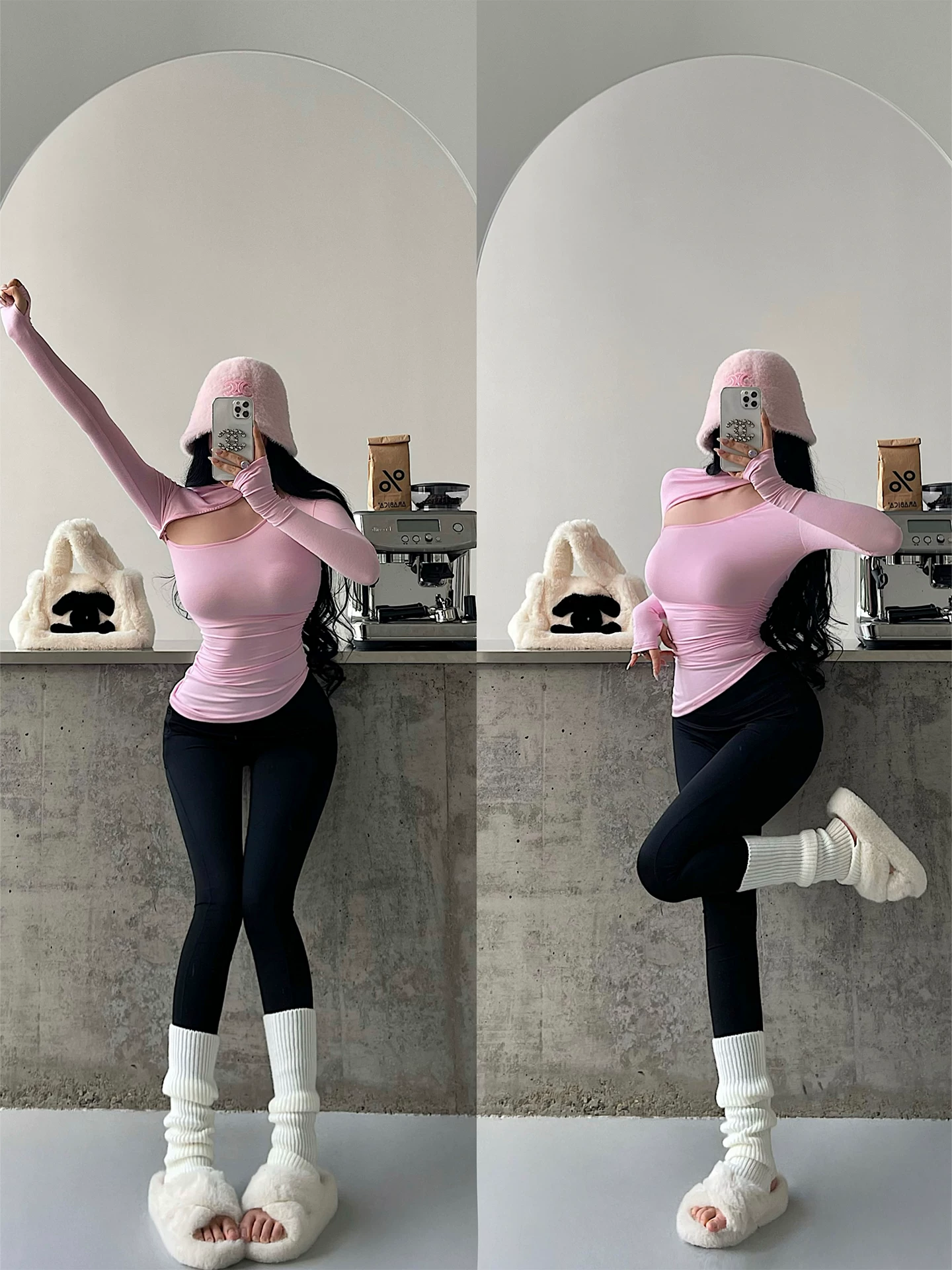 YoungGirlDay Quần dài co giãn nâng mông kiểu Hàn Quốc eo cao nâng mông tập thể dục yoga quần skinny thông thường quần dài