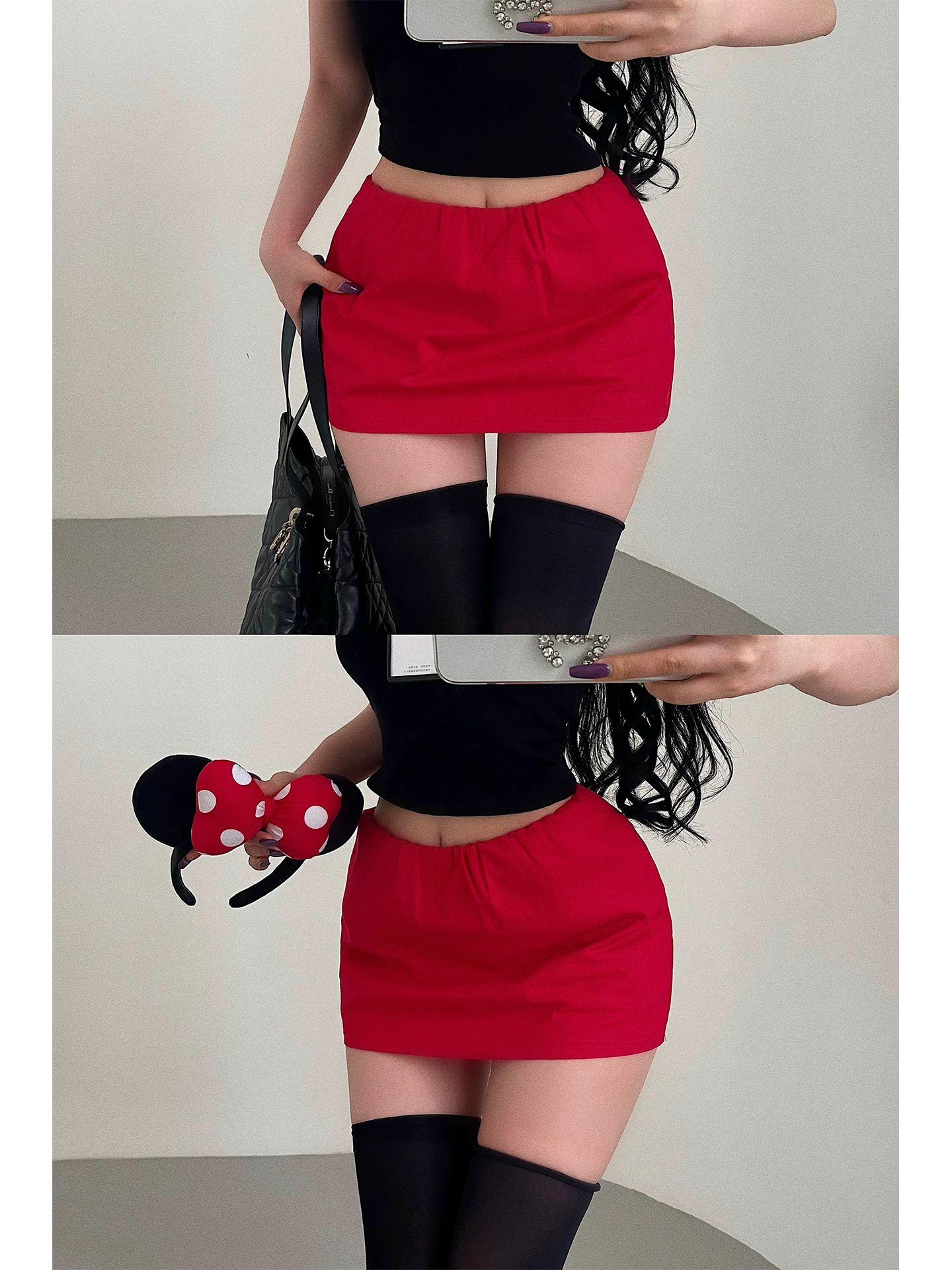 YoungGirlDay quần short an toàn lưng thấp co giãn gợi cảm chống lộ hàng bằng vải lanh ôm hông váy ngắn