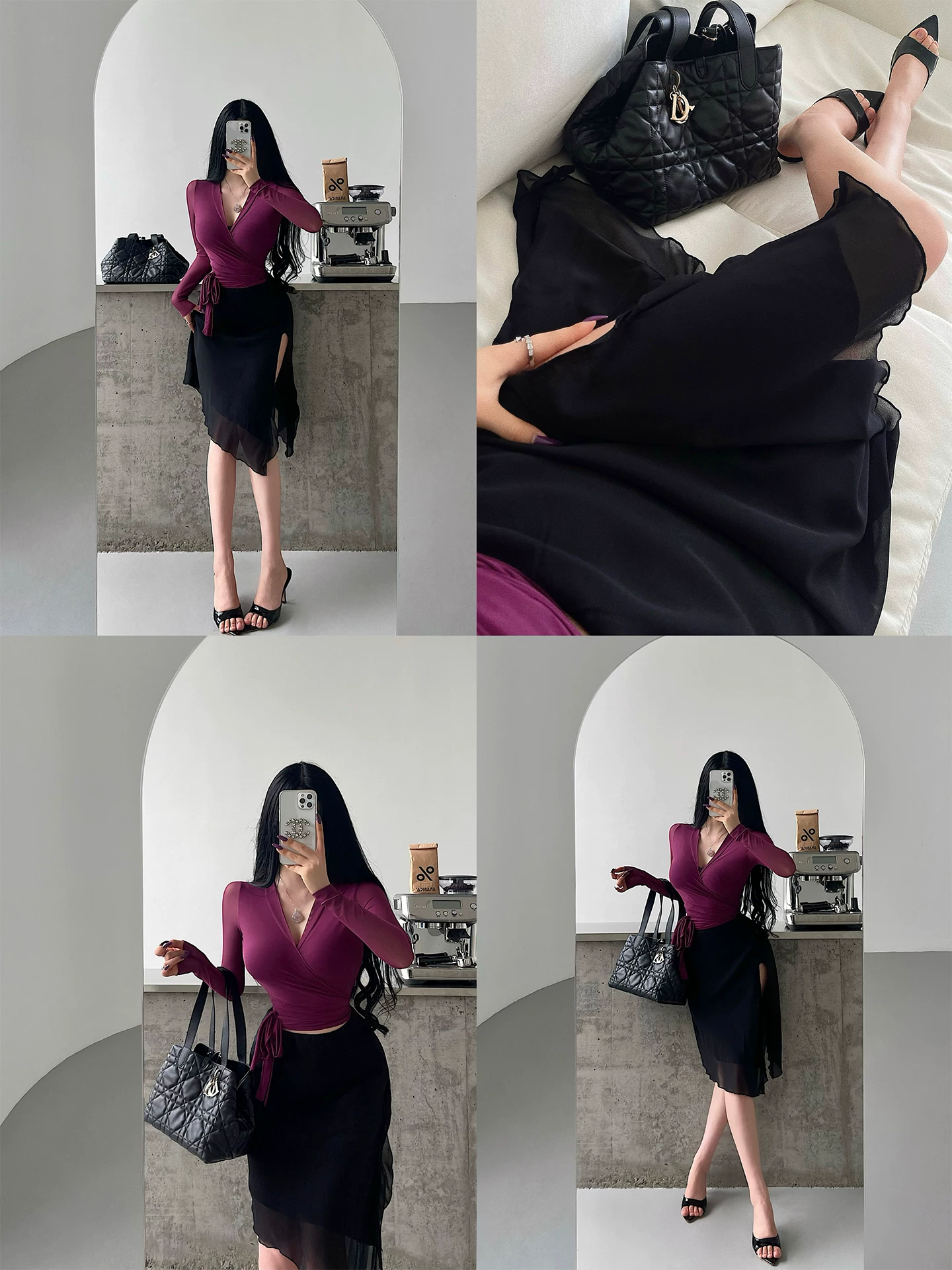 YoungGirlDay váy bodycon dài vừa phải, chất liệu lưới, xẻ cao, tôn dáng gợi cảm và quyến rũ