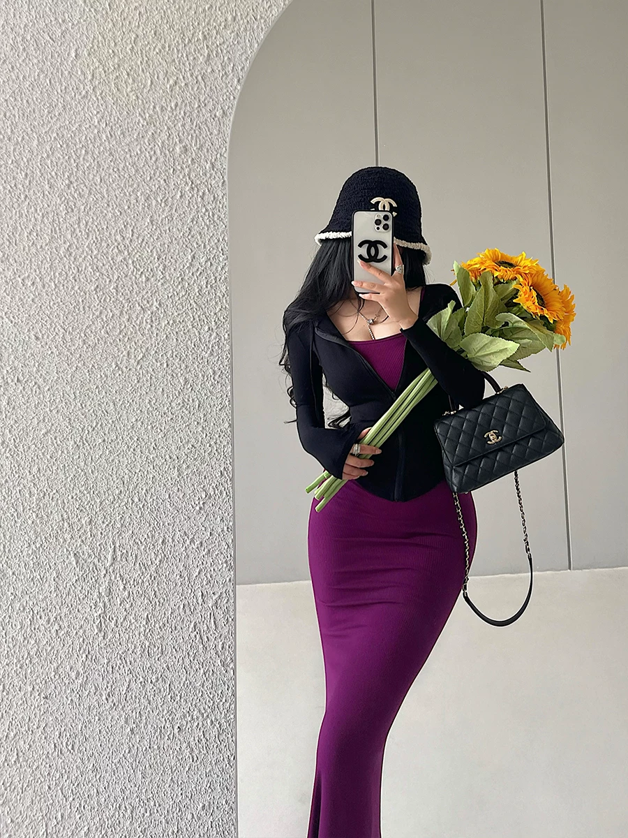 YoungGirlDay khao khát thuần khiết gợi cảm có mũ trùm đầu dây rút vừa vặn áo khoác cardigan dài tay có khóa kéo siêu mỏng áo khoác chống nắng