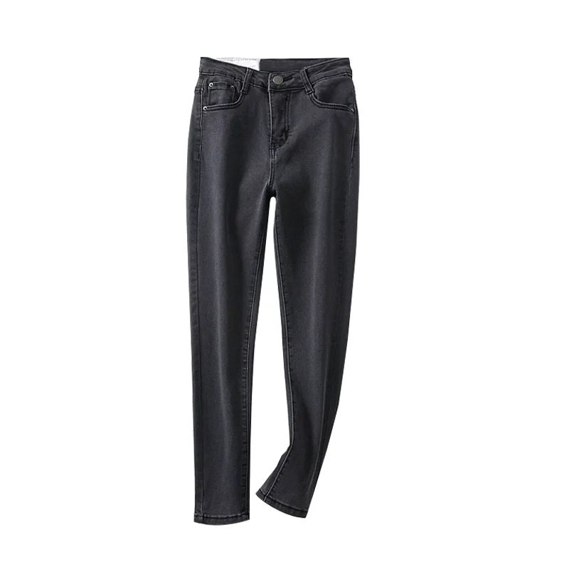 Quần jean skinny co giãn ôm sát, nâng mông, cạp cao, màu trơn, phong cách Âu Mỹ, đa năng, dành cho nữ.