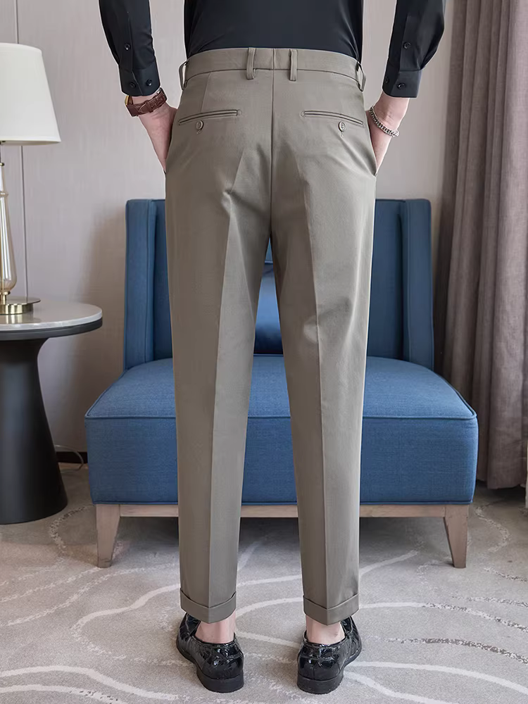 Quần âu nam cao cấp trơn màu, quần dài ôm dáng đa năng, quần âu thẳng kiểu Anh lịch sự, thanh lịch.