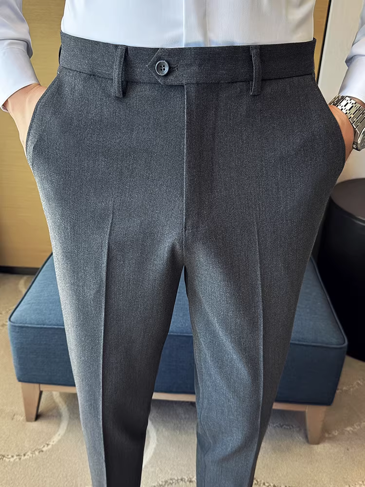 Quần âu nam cao cấp, thời trang xuân thu mới, kiểu dáng lịch lãm, ôm dáng, ống côn.