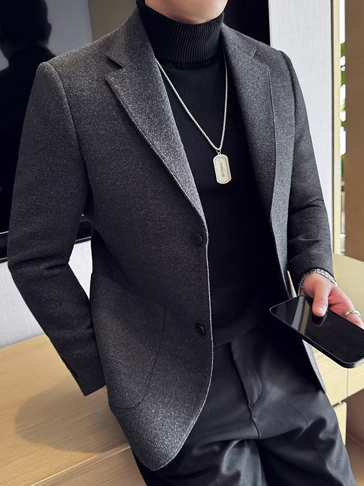Áo khoác vest nam dày dặn, kiểu dáng thu đông mới, cao cấp, thời trang, ôm dáng, lịch lãm, phong cách công sở, đa năng