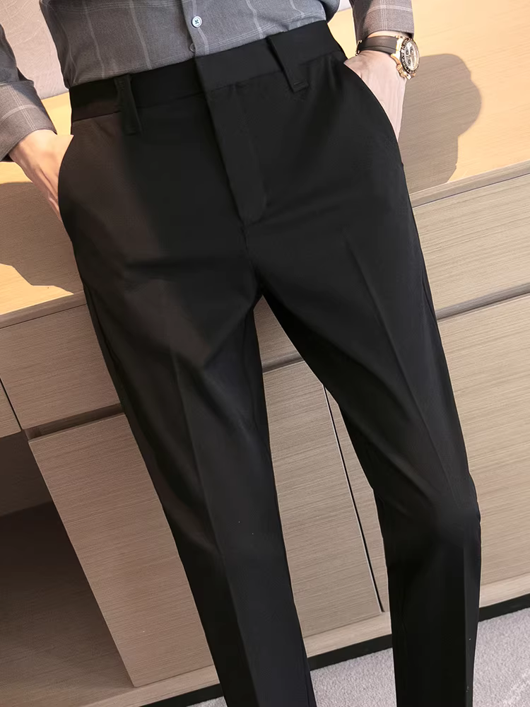 Quần âu nam cao cấp, dáng ôm dài, quần âu công sở không nhăn, kiểu dáng Anh, quần âu lịch sự.