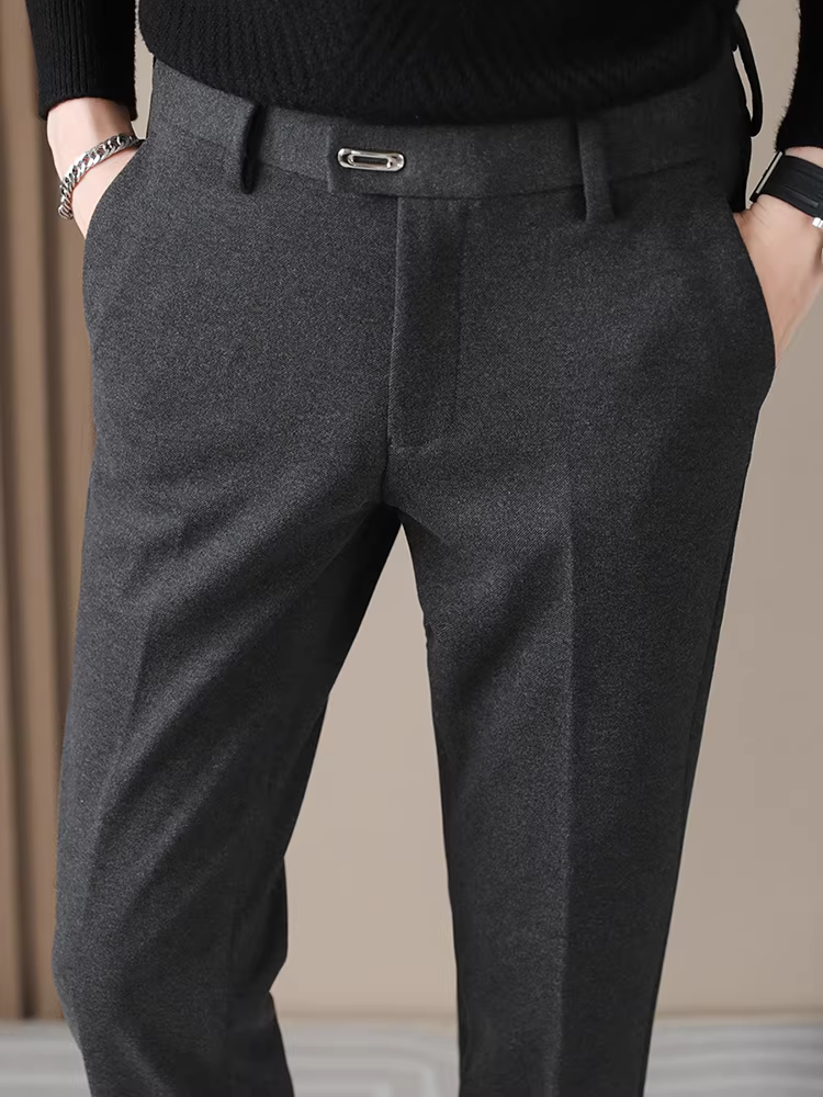Quần len nam mùa thu đông, quần ôm dáng cao cấp, phong cách công sở lịch lãm, đa năng và thời trang.