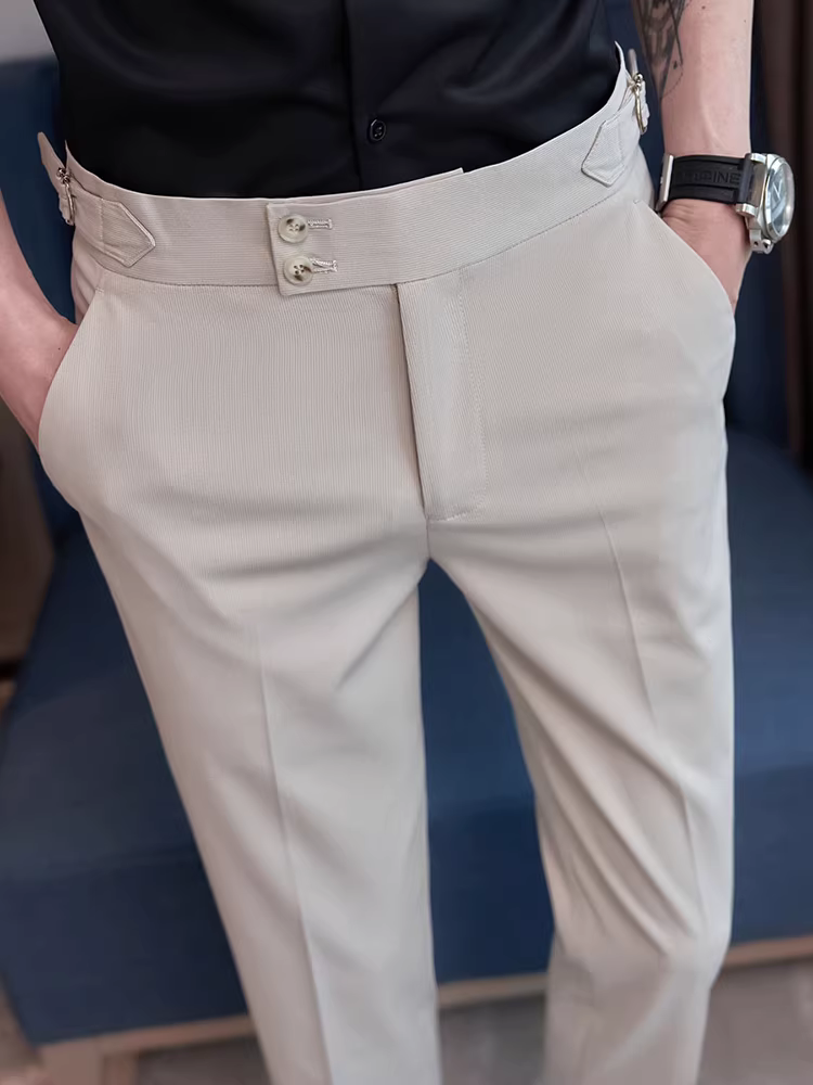 Quần âu nam Naples chín điểm, kiểu dáng mùa hè mỏng nhẹ, dáng ôm vừa vặn, ống thẳng, quần âu cao cấp thời trang thường ngày.