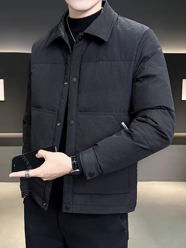 Áo khoác phao nhẹ nam tiêu chuẩn quốc gia 50, kiểu dáng lịch sự, mùa đông 2025, mới, nhẹ, ấm áp