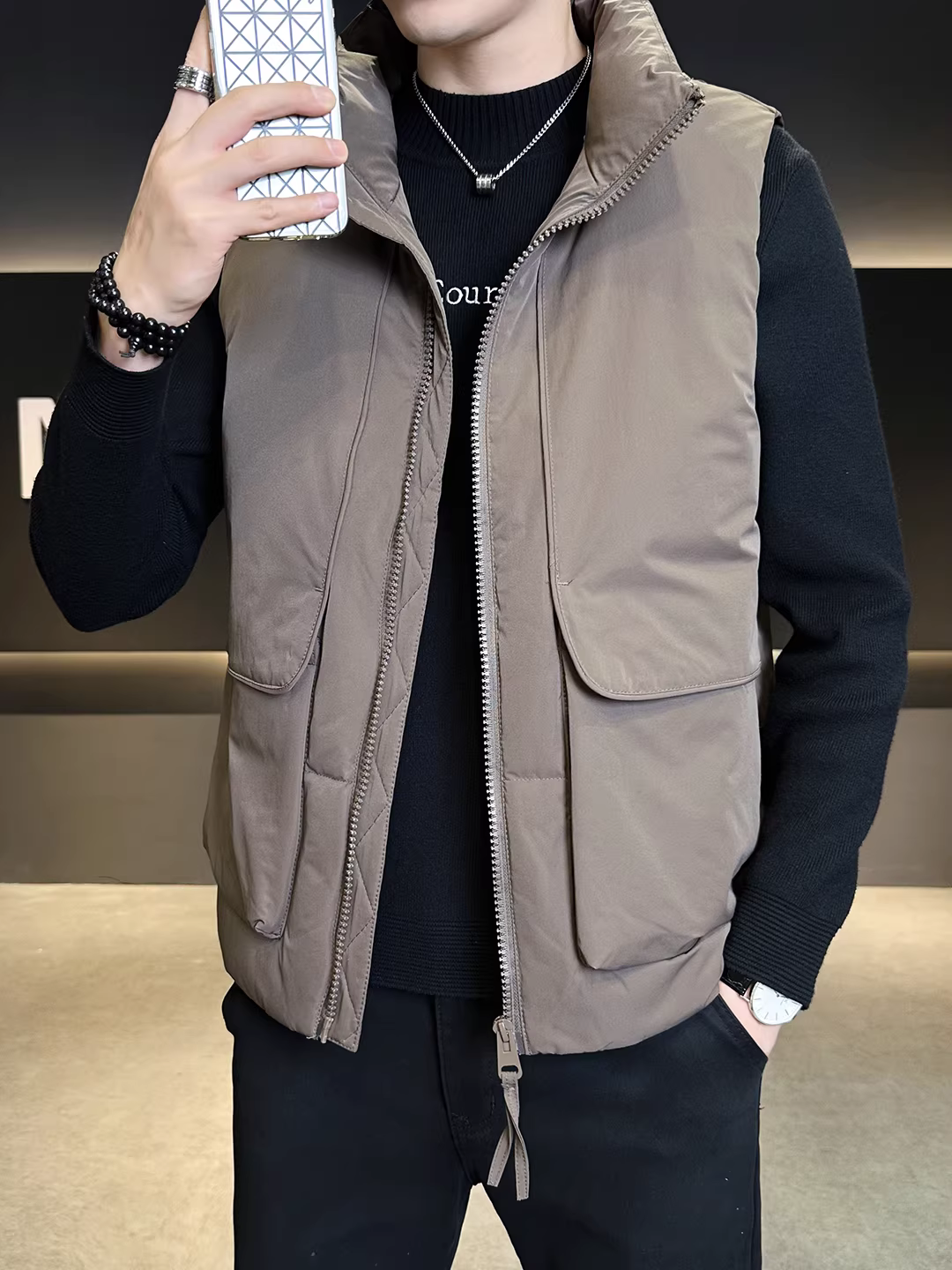 Áo khoác thu đông 2025, áo khoác phao, áo ghi lê, áo khoác nam cao cấp không tay