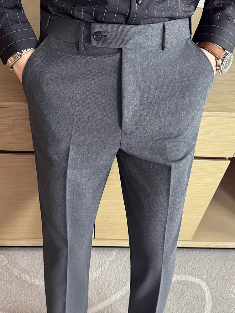 Quần âu nam chất liệu thun co giãn không lộ, kiểu dáng ôm body, chất liệu cao cấp, đa năng, thích hợp cho công việc và thường ngày, mẫu mới 2025