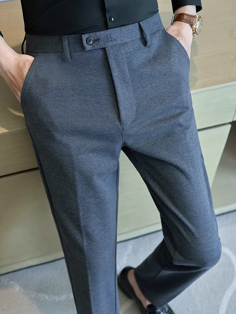 Quần len nam, dày dặn và ấm áp cho mùa thu đông, phong cách công sở lịch sự, đa năng, ôm dáng, không nhăn, dễ chăm sóc, kiểu quần âu.