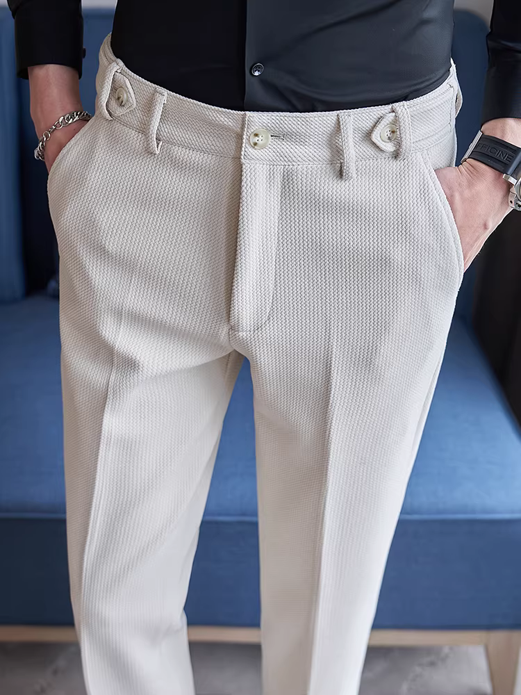 Quần tây nam cao cấp mùa thu đông, kiểu Hàn Quốc dày dặn, thời trang và đa năng, dáng ôm thẳng lịch lãm.